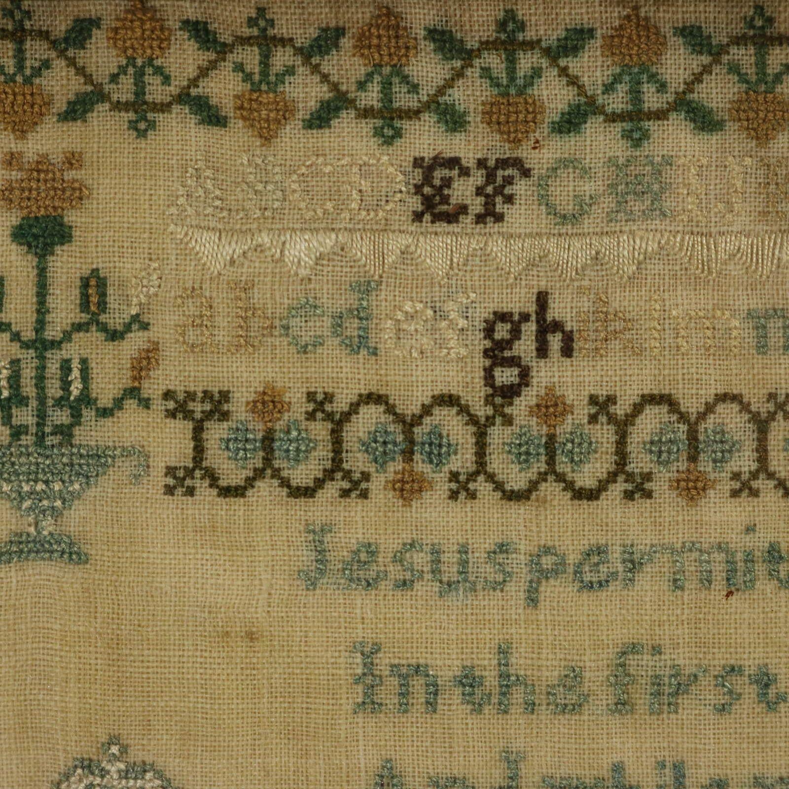 Early 19th Century Antique Sampler, 1825, by Mary Walter For Sale