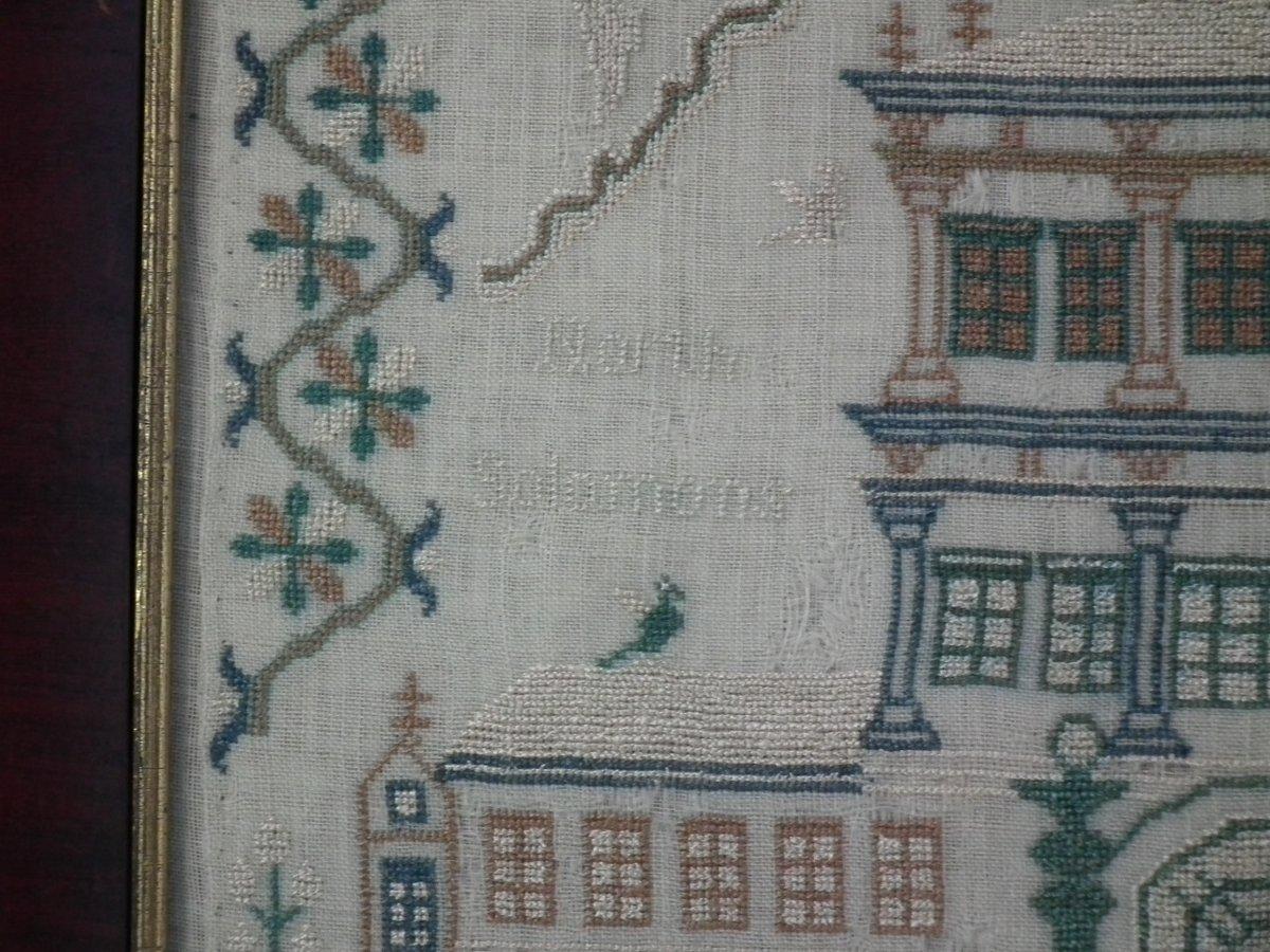 English Antique Sampler, 1828, Jane Susannah Randall