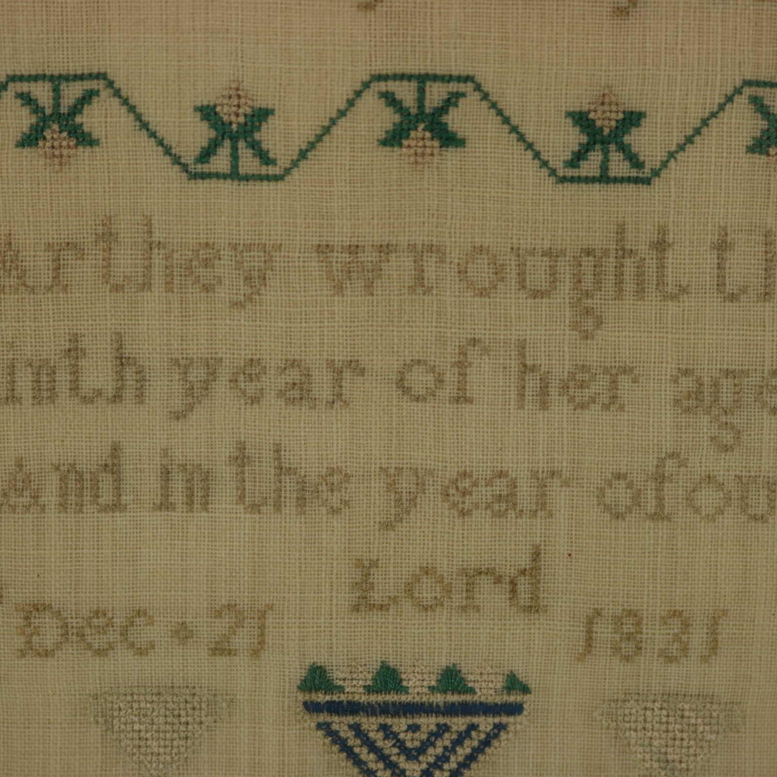 Antique Sampler, 1831, By Emma Arthey 3
