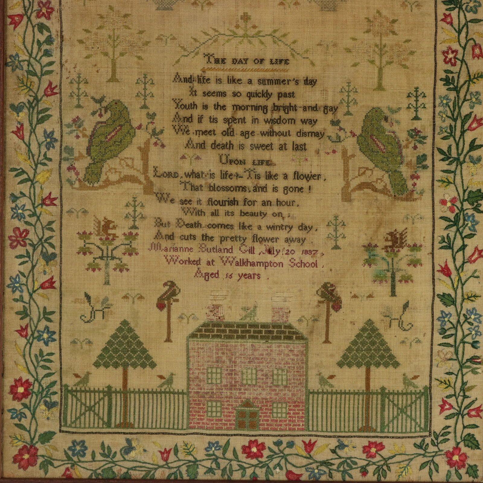 Campionario antico, 1837, di Marianne Butland Gill In condizioni discrete in vendita a Chelmsford, Essex