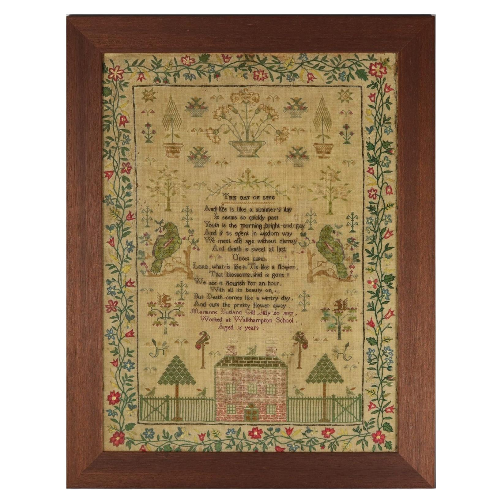 Antique Sampler, 1837, by Marianne Butland Gill