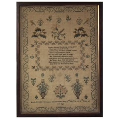 Antique Sampler, 1837, by Mary Peckham Aged 9