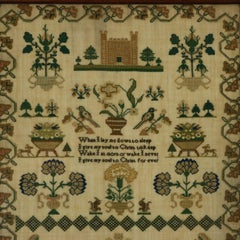 Antique Sampler, 1839, by Elizabeth Higgins Aged 14