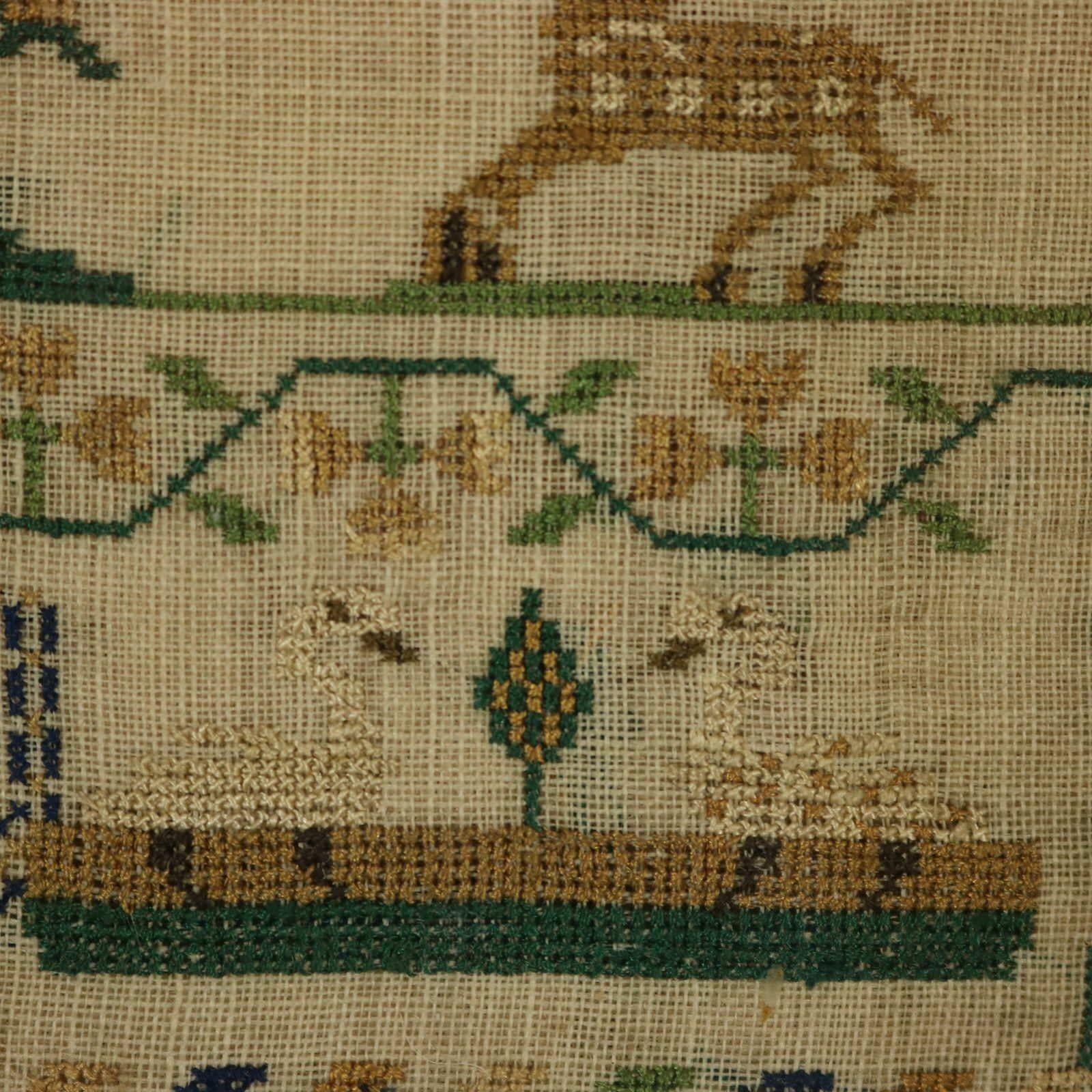 Antique Sampler, 1840, By Elizabeth Ann Fox For Sale 5