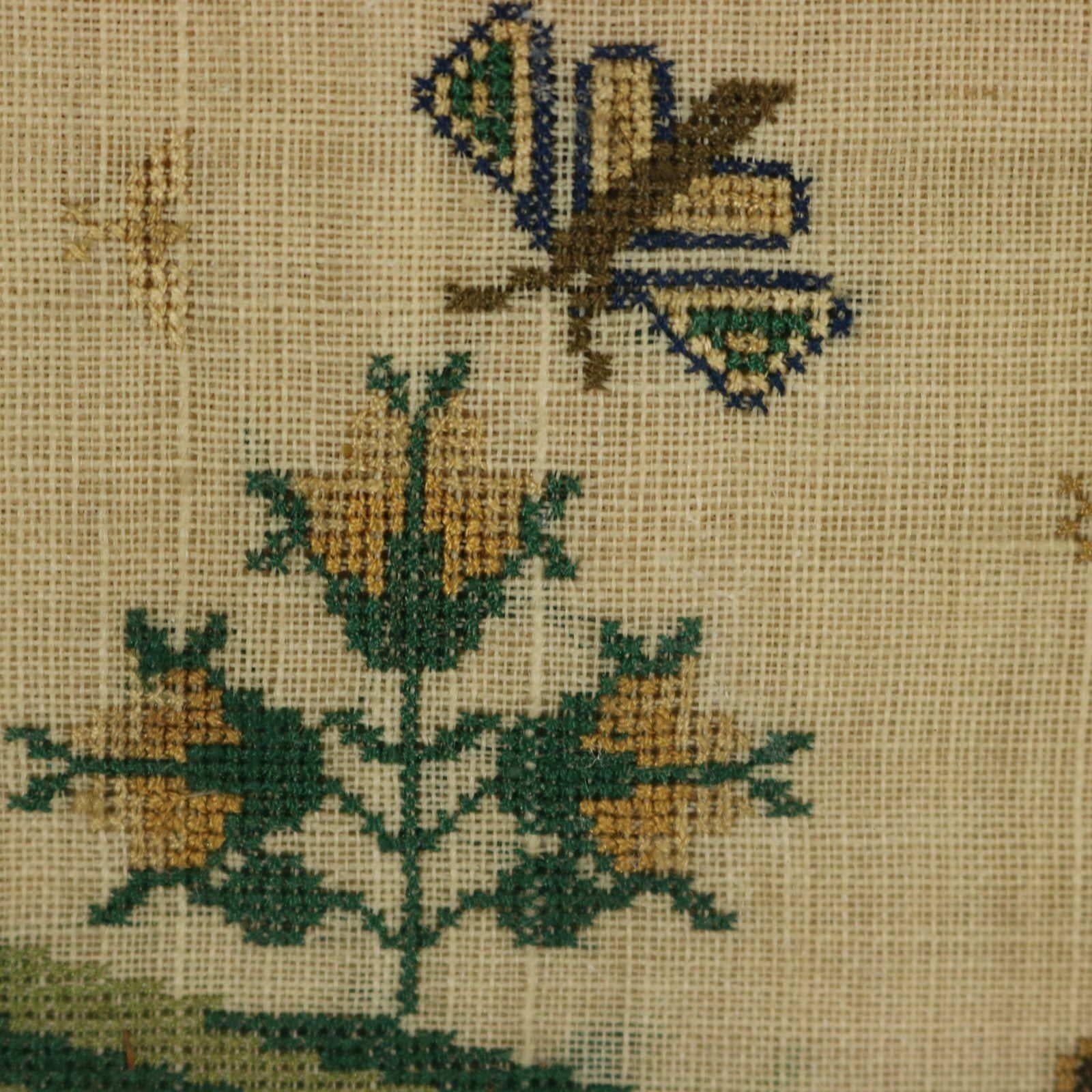 Antique Sampler, 1840, By Elizabeth Ann Fox For Sale 6