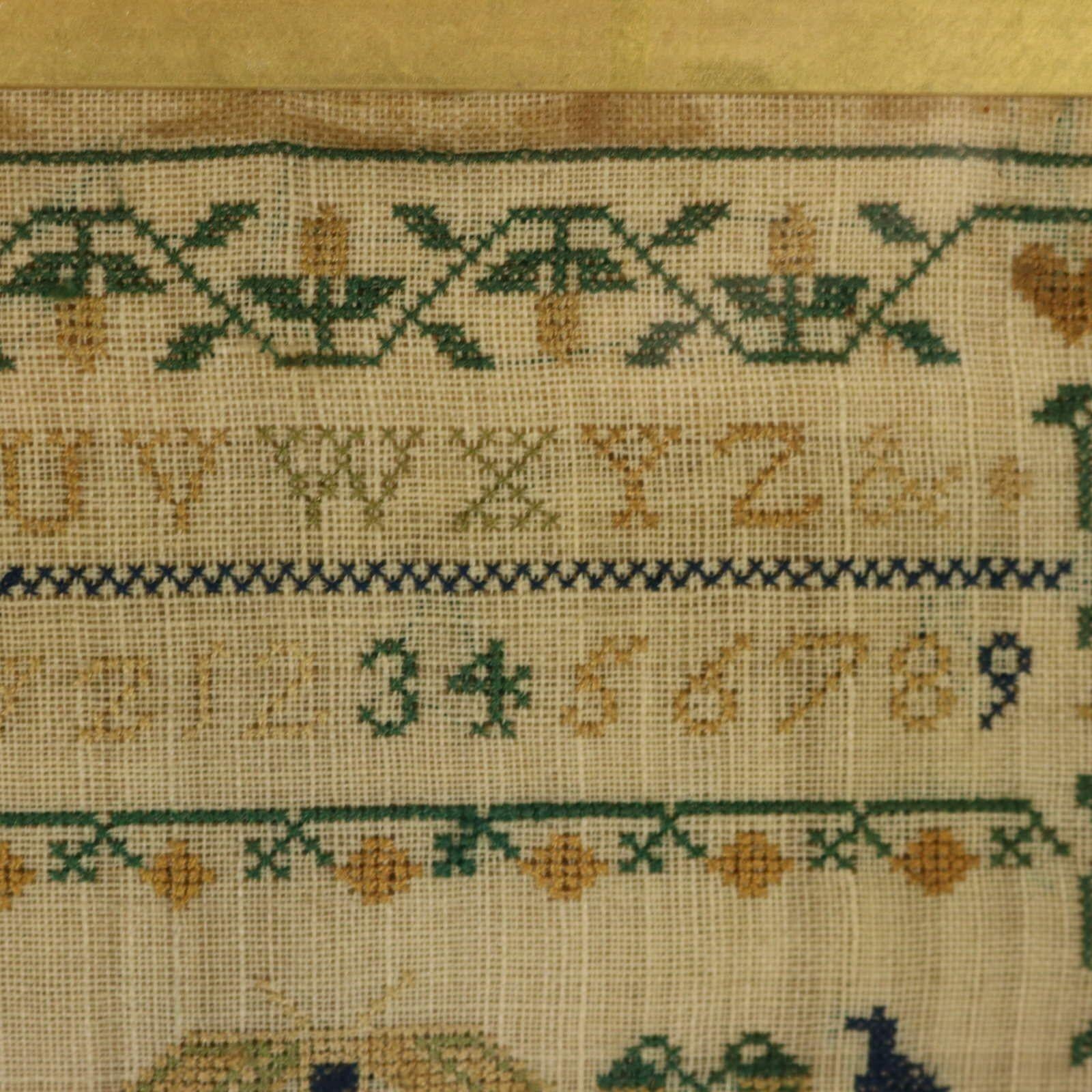 Antique Sampler, 1840, By Elizabeth Ann Fox For Sale 13