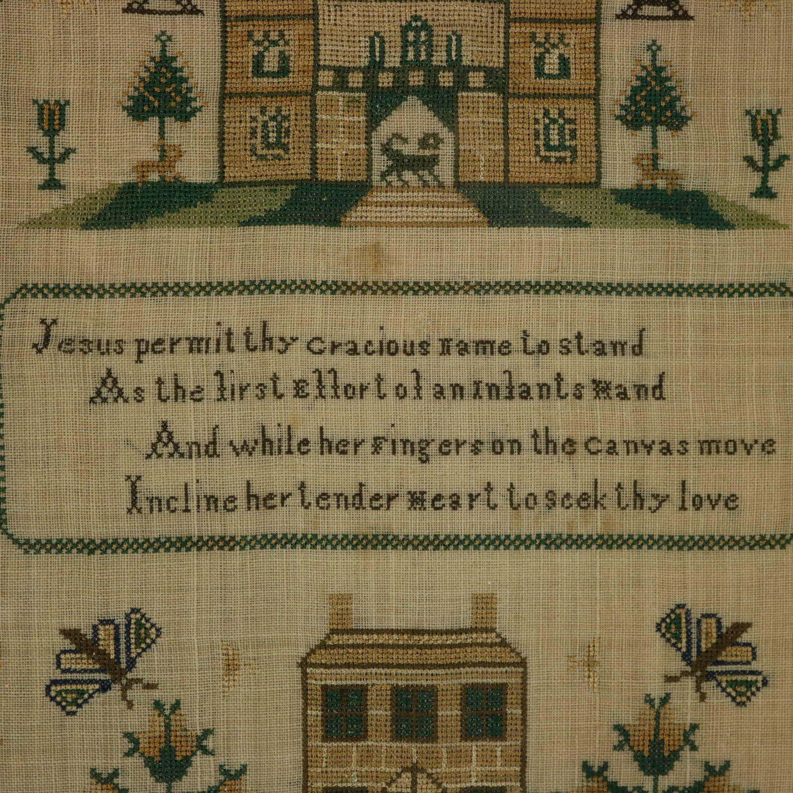 Mid-19th Century Antique Sampler, 1840, By Elizabeth Ann Fox For Sale