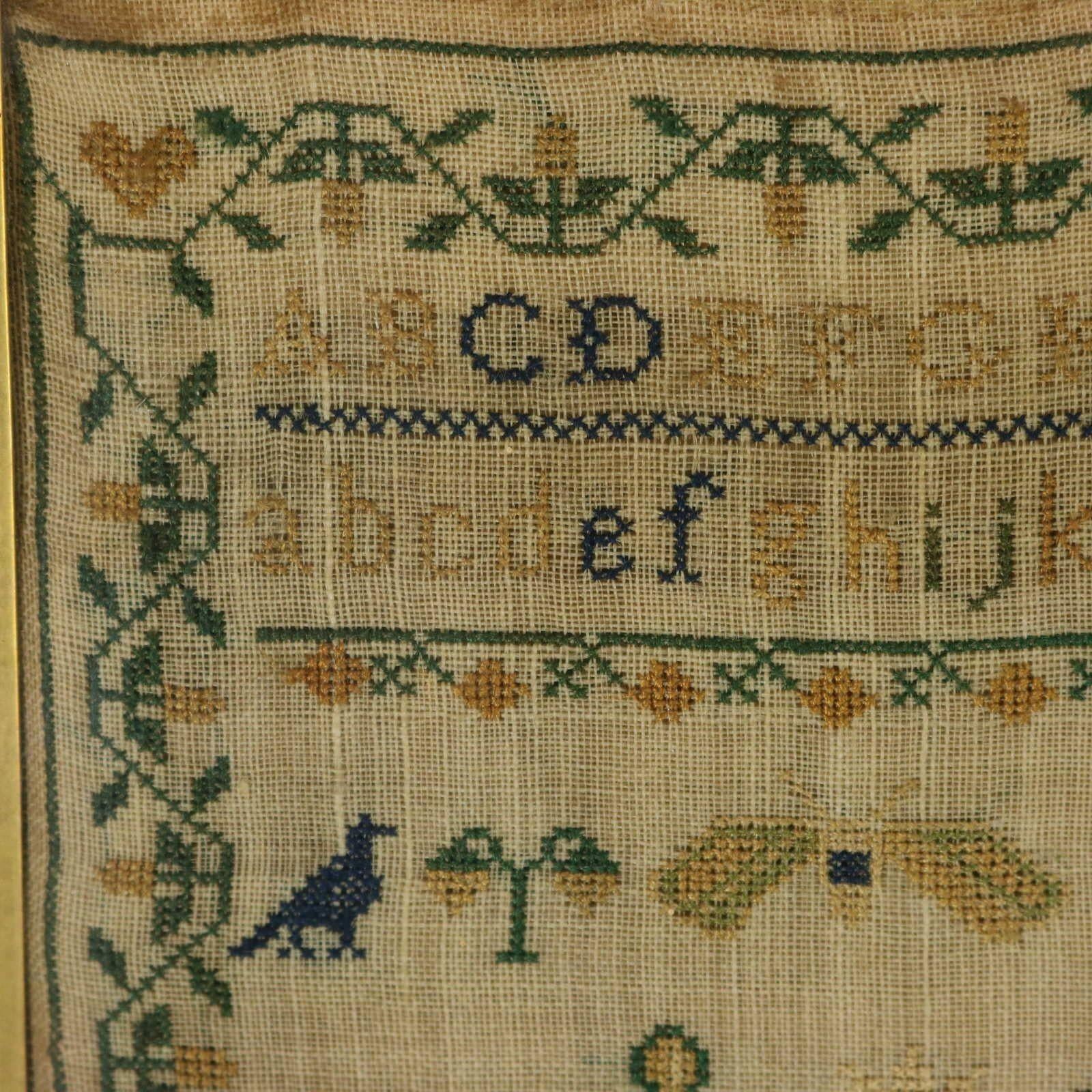 Antique Sampler, 1840, By Elizabeth Ann Fox For Sale 1