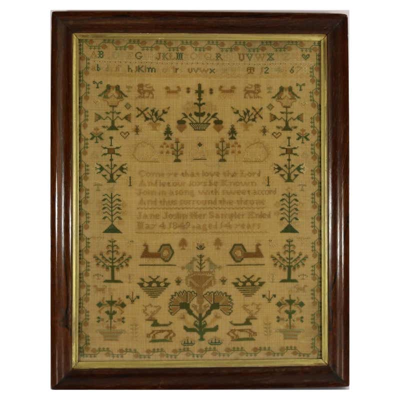 Antique Sampler, 1799, by Anne Strong For Sale at 1stDibs