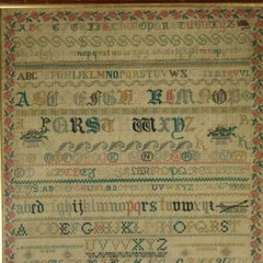 Antique Sampler, c.1850, by Elizabeth Carter, Sussex