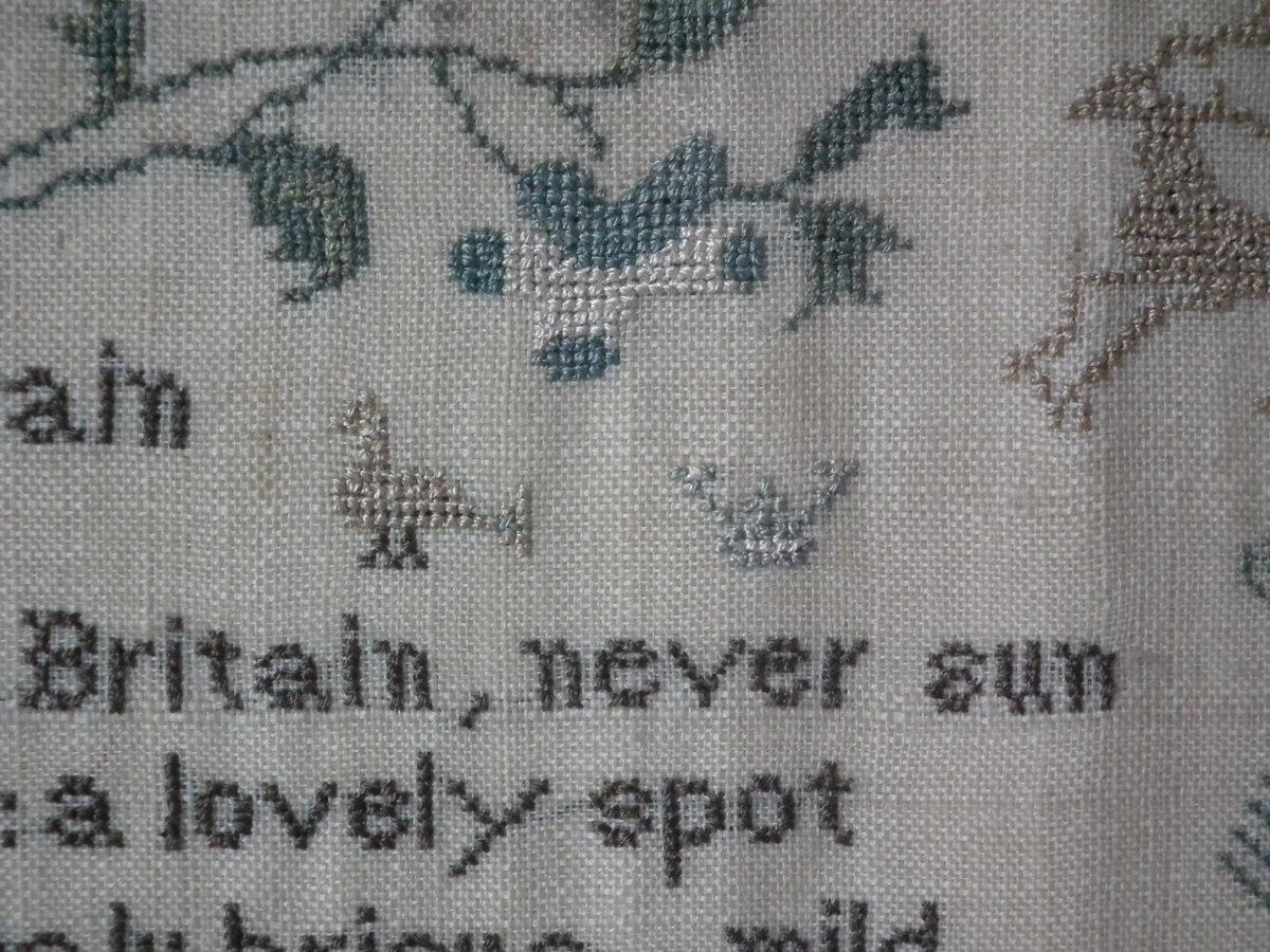 Antique Sampler, circa 1830, Mary Ann Papworth, on Britain 6