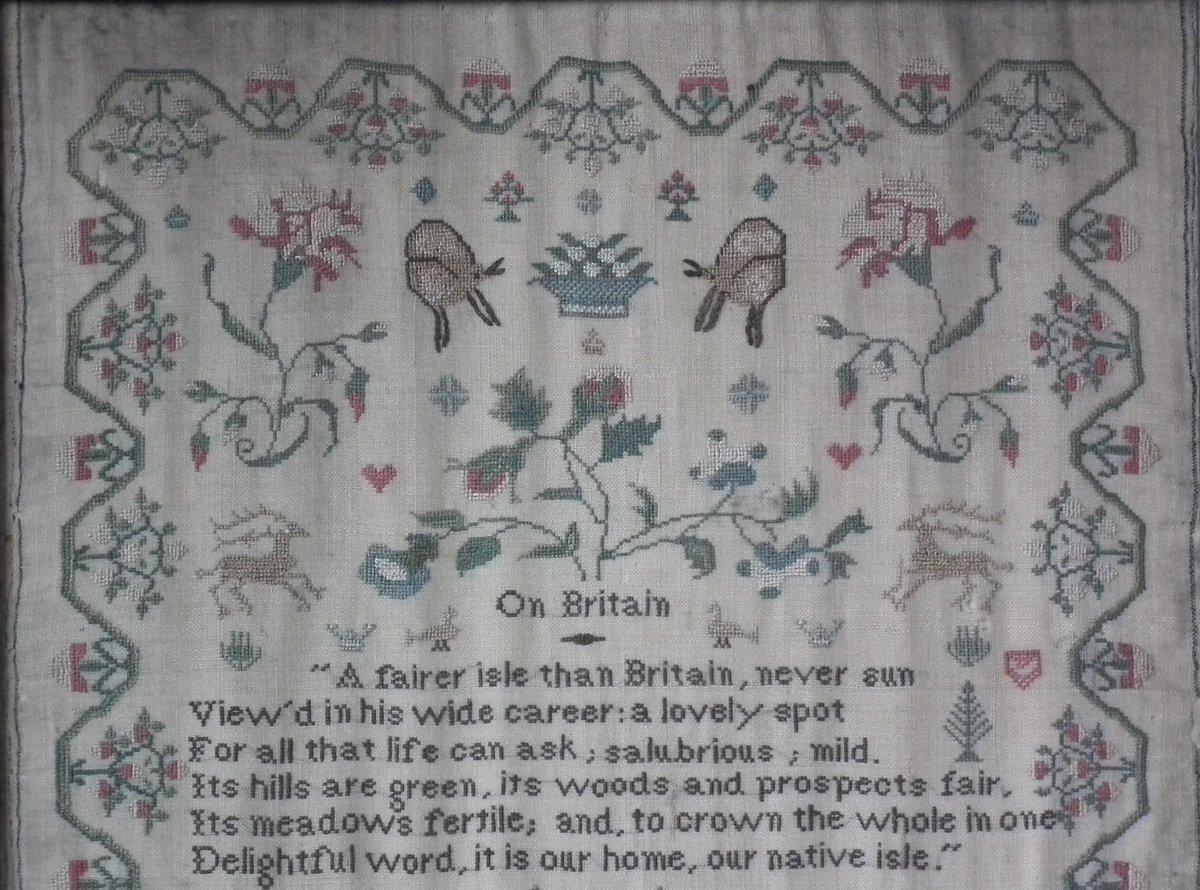 Folk Art Antique Sampler, circa 1830, Mary Ann Papworth, on Britain