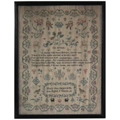 Antique Sampler, circa 1830, Mary Ann Papworth, on Britain