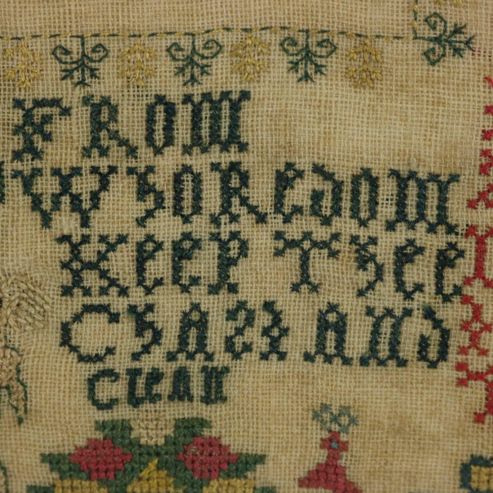 Antique Sampler Stitched in 1736, Scottish 5