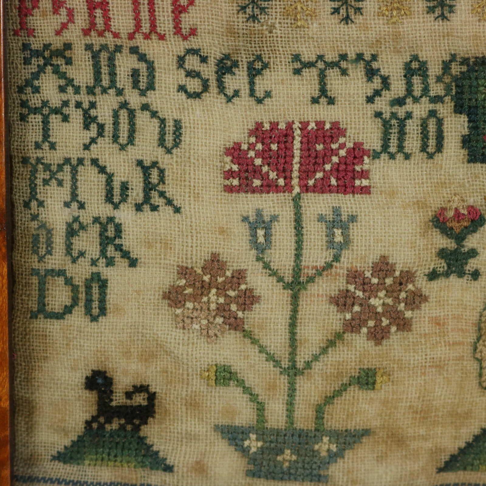 Antique Sampler Stitched in 1736, Scottish 6