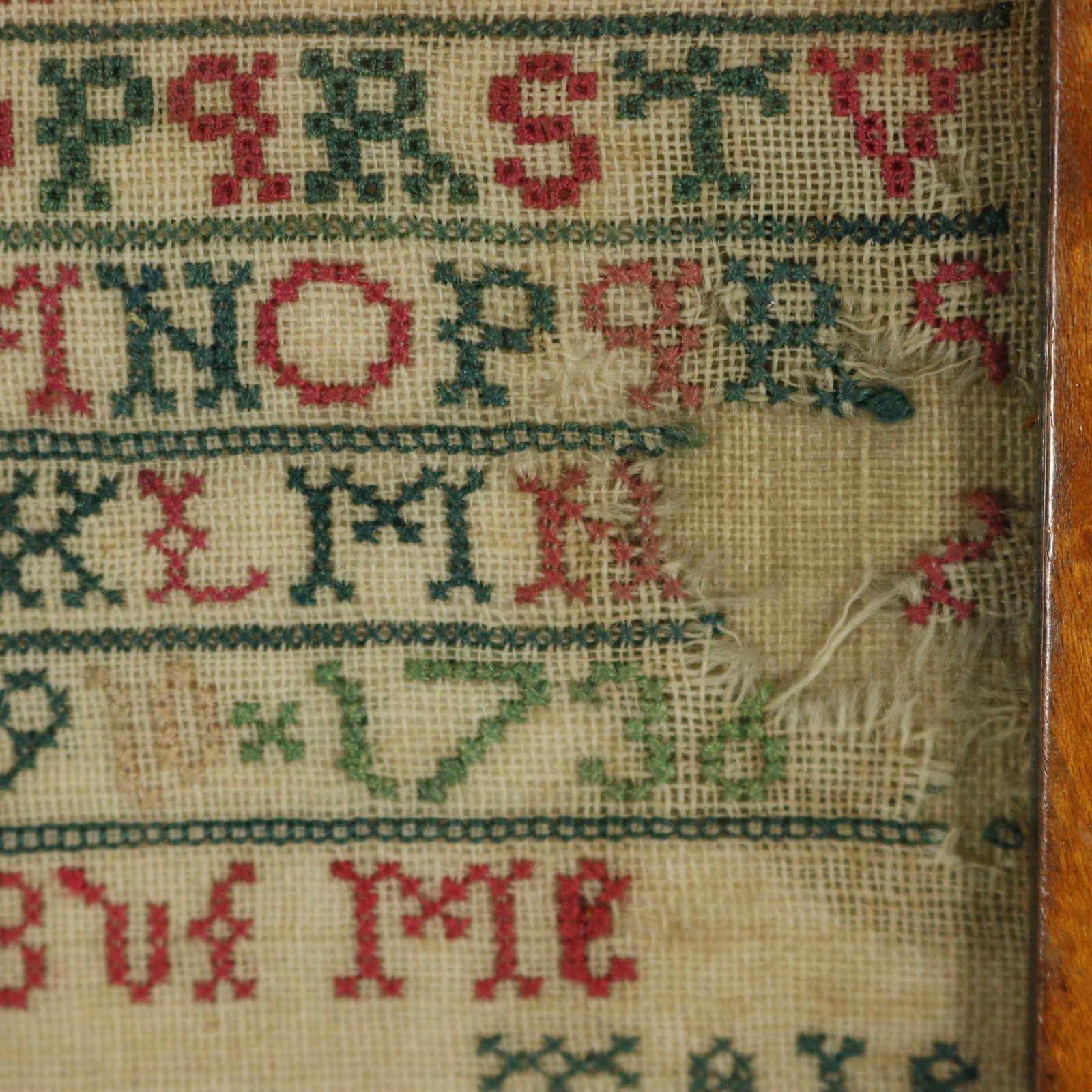 Antique Sampler Stitched in 1736, Scottish 10