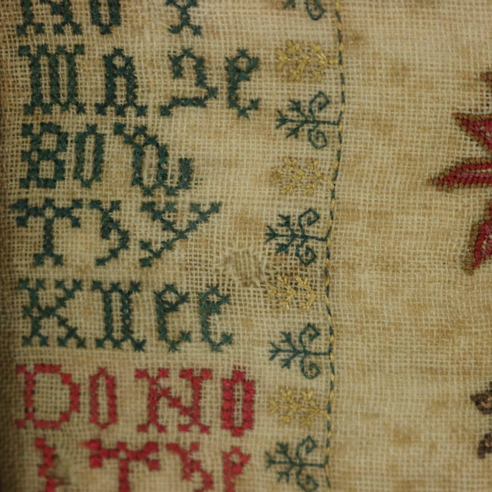 Antique Sampler Stitched in 1736, Scottish 11