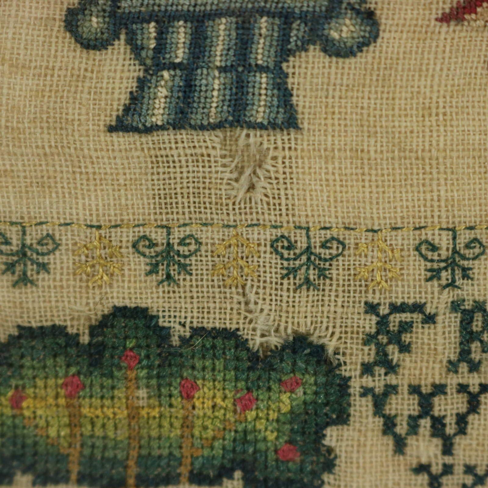 Antique Sampler Stitched in 1736, Scottish 12