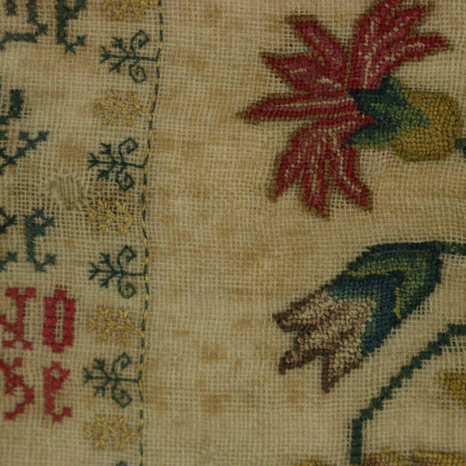 Antique Sampler Stitched in 1736, Scottish 13