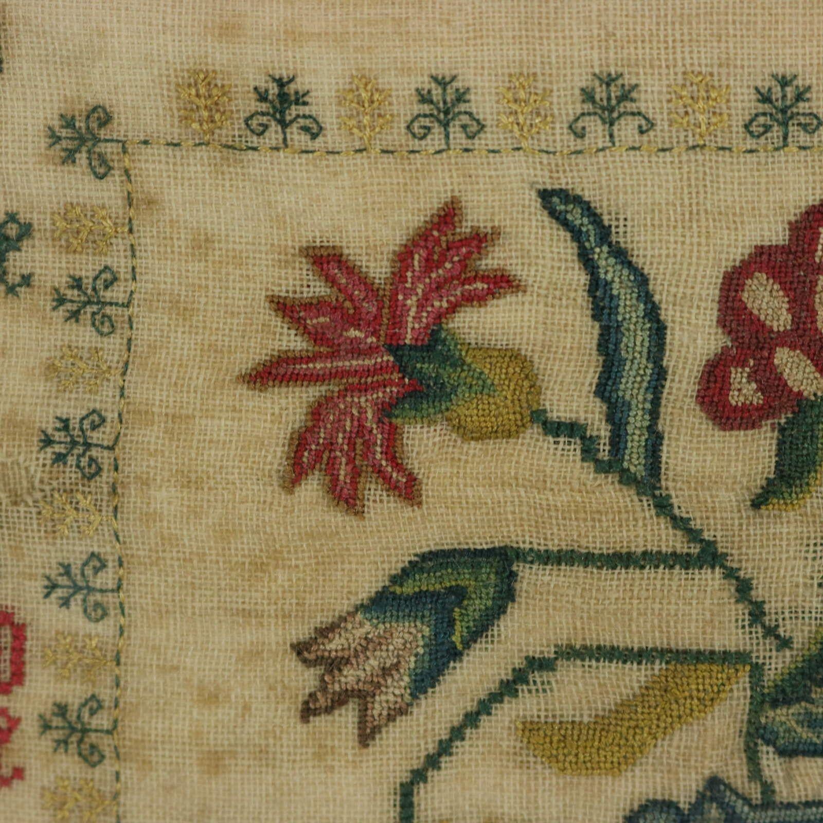 Antique Sampler Stitched in 1736, Scottish 1