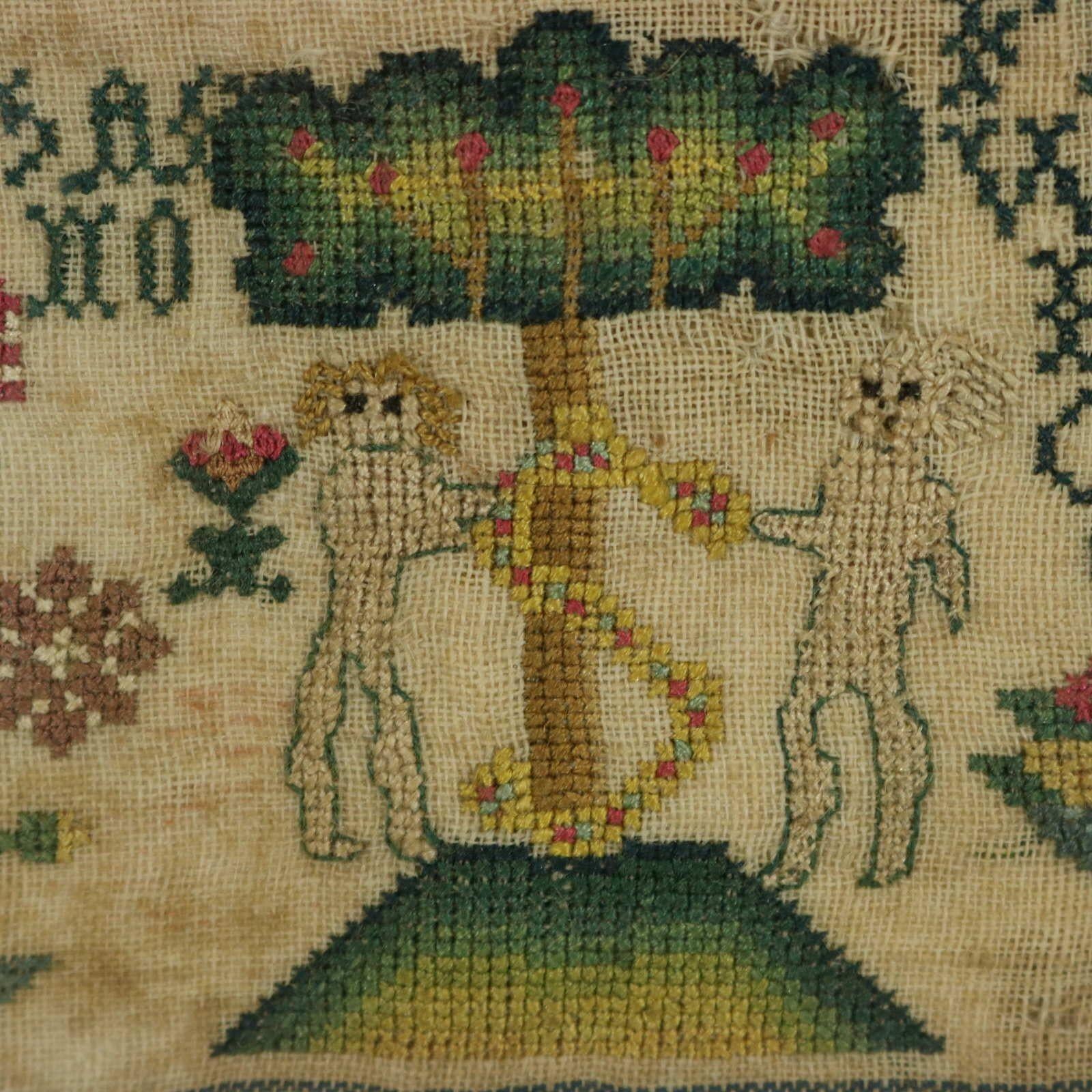 Antique Sampler Stitched in 1736, Scottish 2