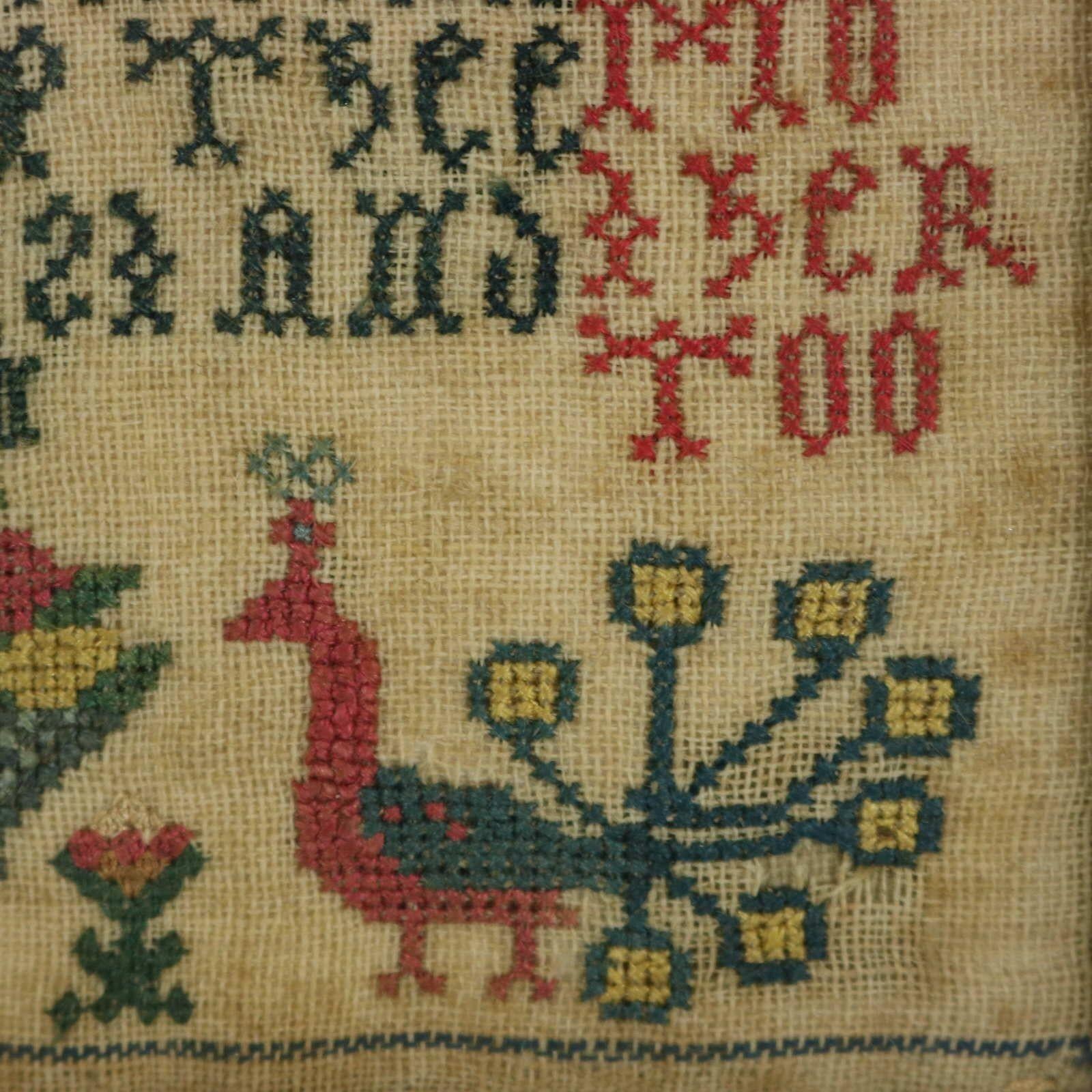 Antique Sampler Stitched in 1736, Scottish 3