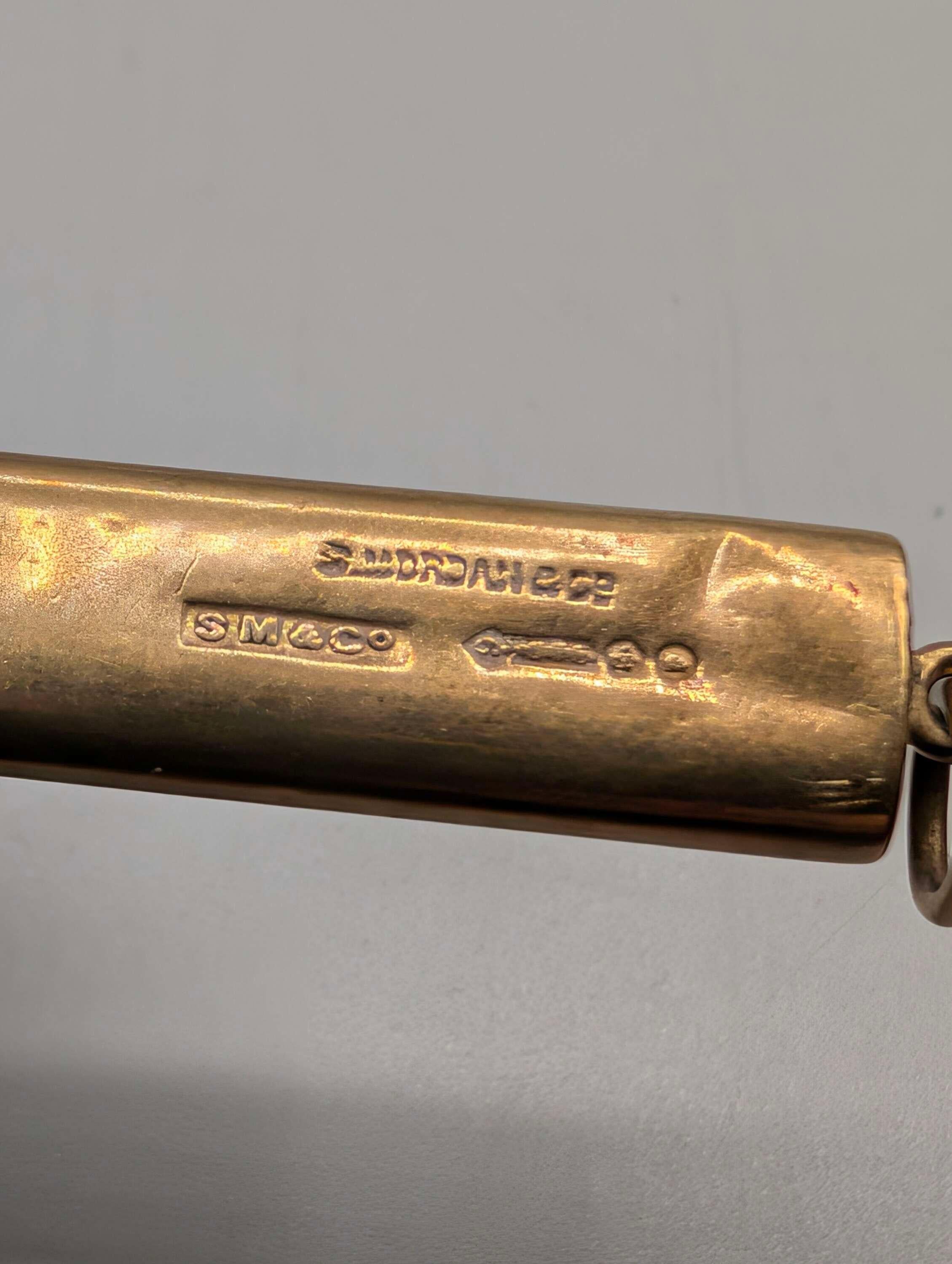 Antique Sampson Mordan 9ct Gold Propelling Pencil Holder, London