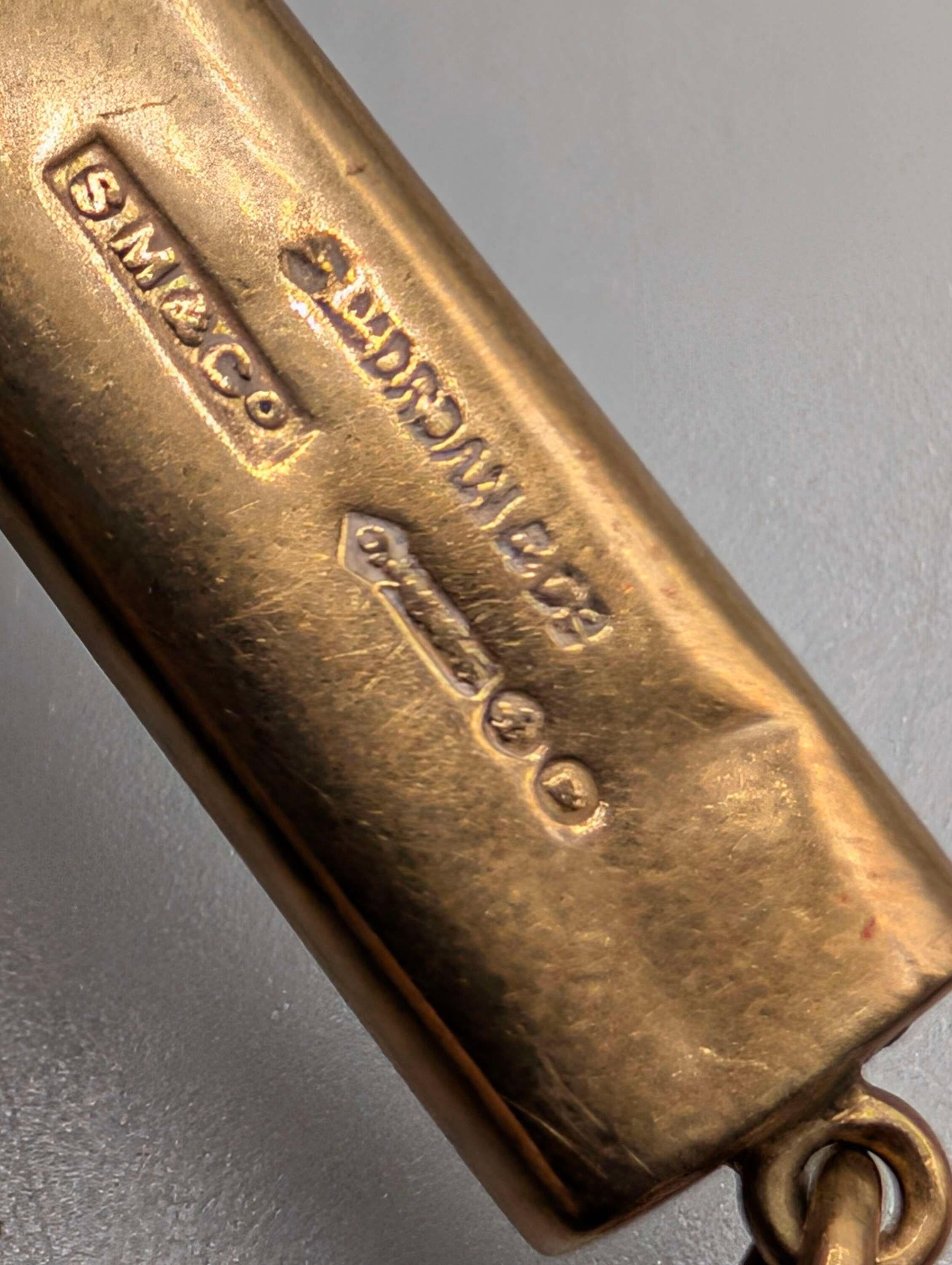 Antique Sampson Mordan 9ct Gold Propelling Pencil Holder, London