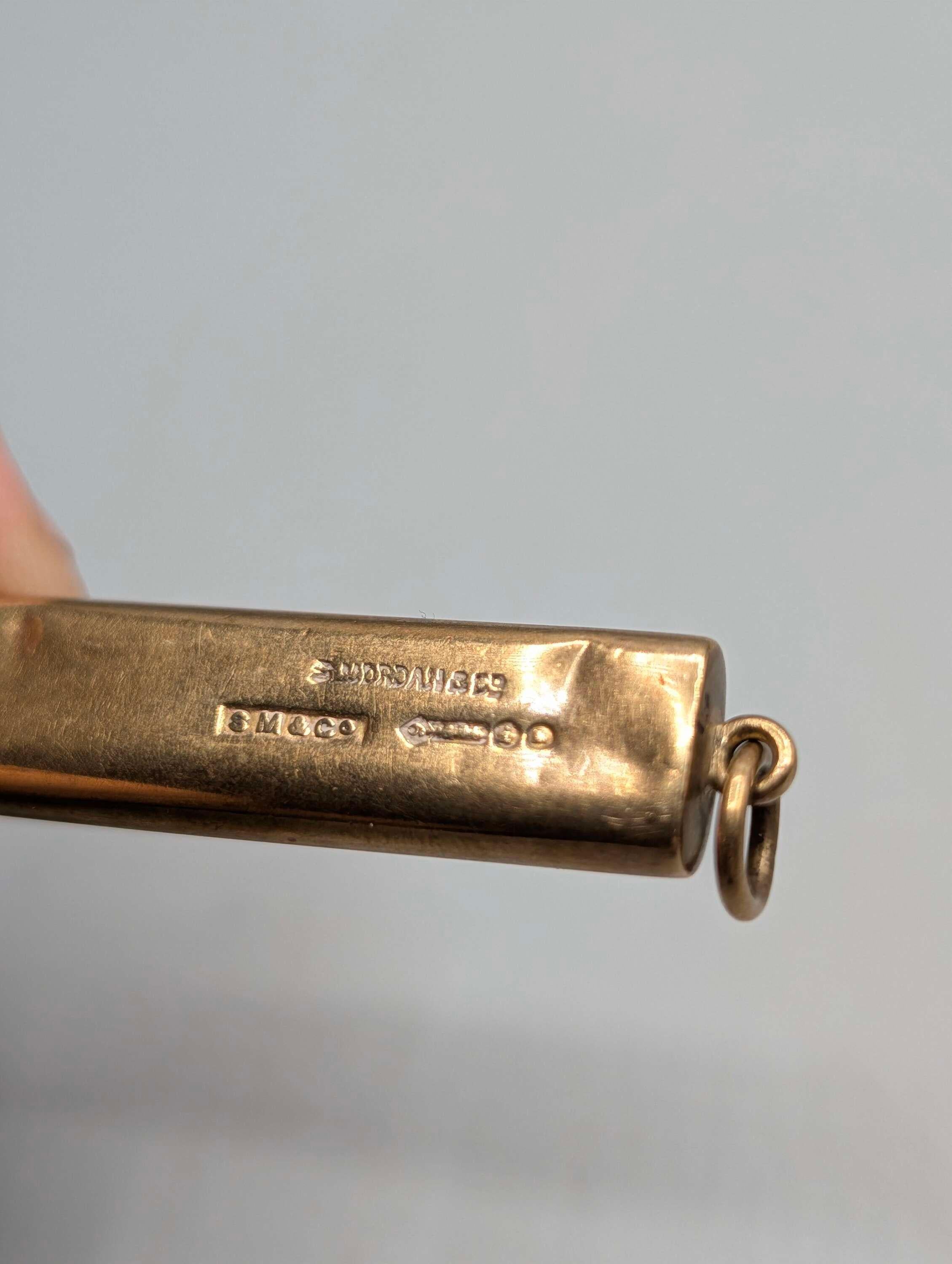 Antique Sampson Mordan 9ct Gold Propelling Pencil Holder, London