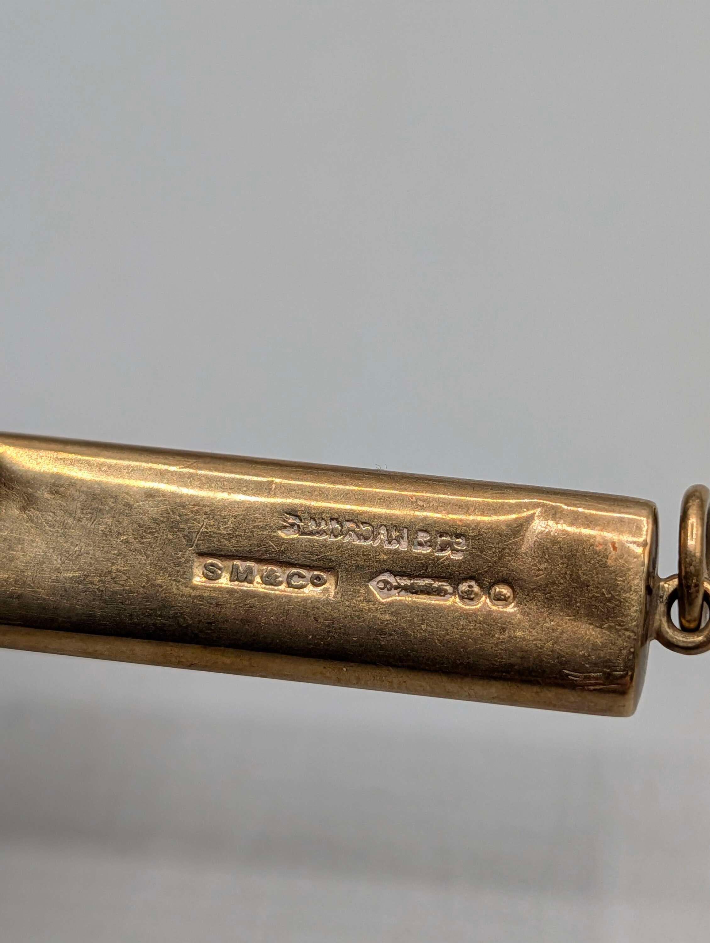 Antique Sampson Mordan 9ct Gold Propelling Pencil Holder, London