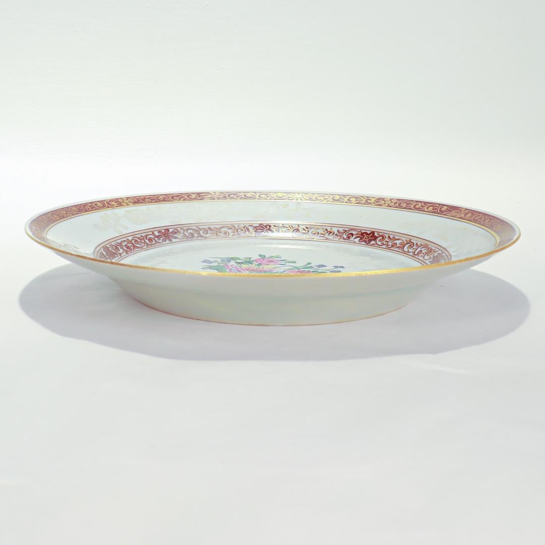 Français Ancienne assiette Bianco Sopra en porcelaine Samson de style exporté chinois en vente