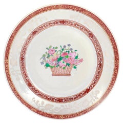 Antique Samson Chinese Export Style Porcelain Bianco Sopra Bianco Plate