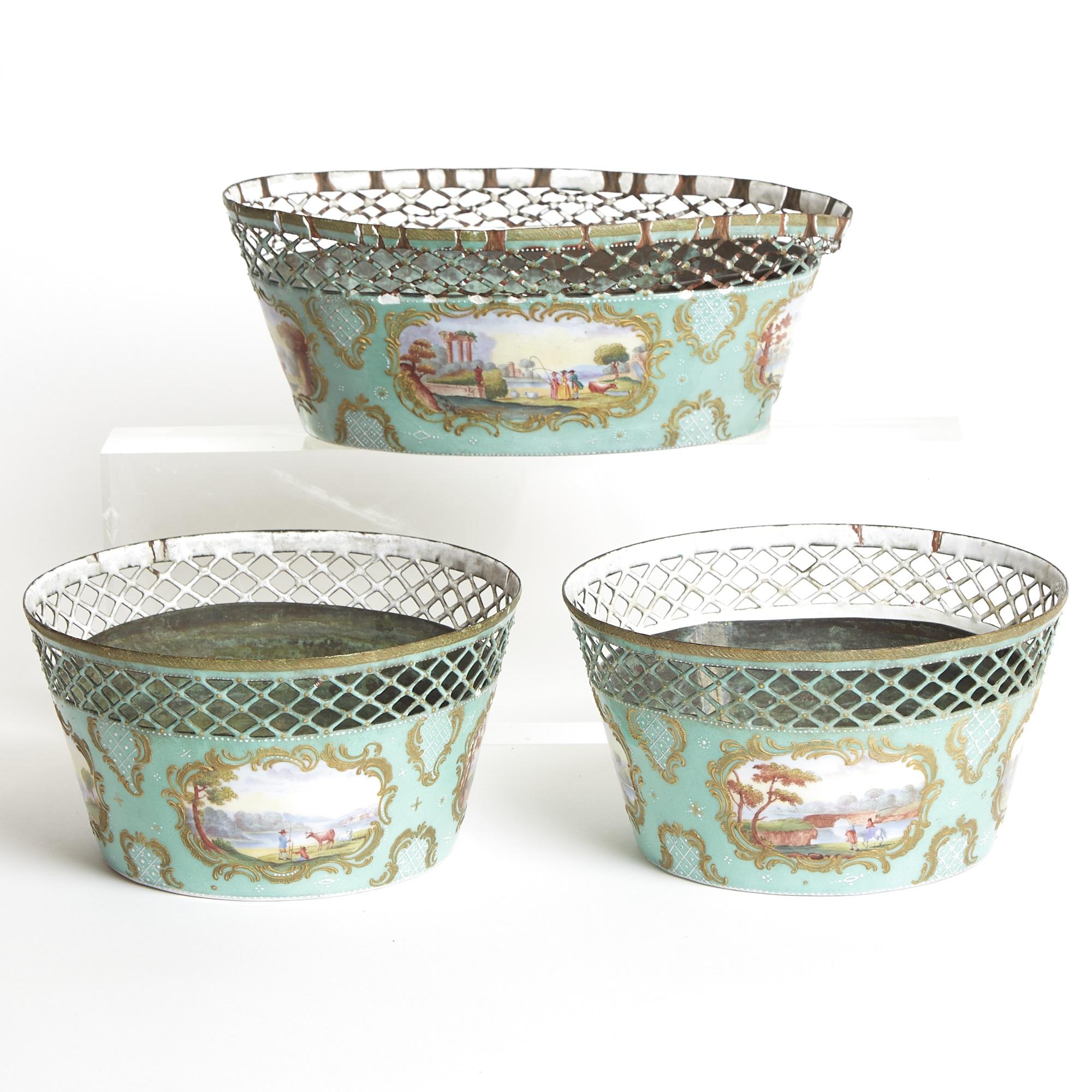 Antico Samson smaltato Jardiniere / cachePot Inserto in ottone in vendita 4
