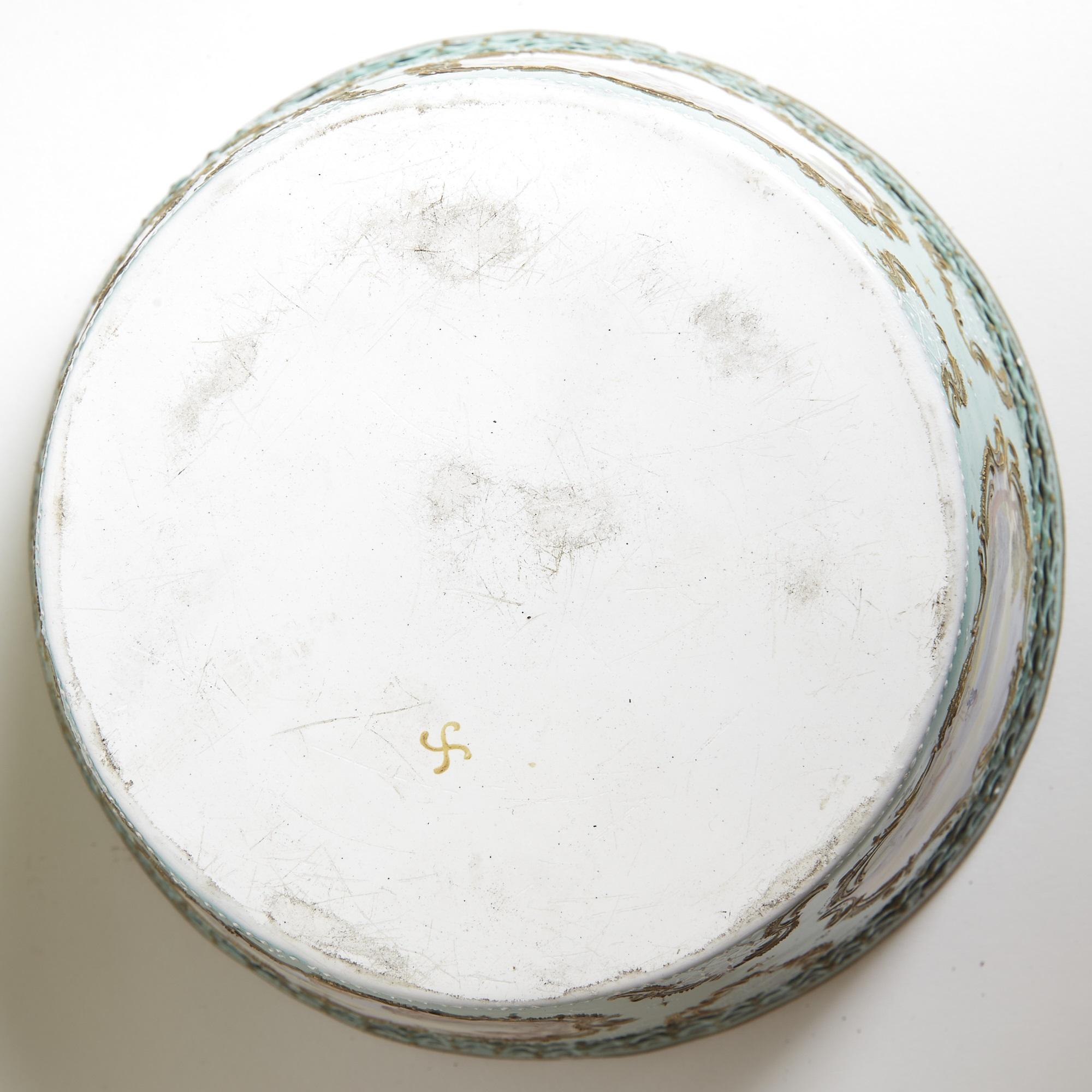Francese Antico Samson smaltato Jardiniere / cachePot Inserto in ottone in vendita