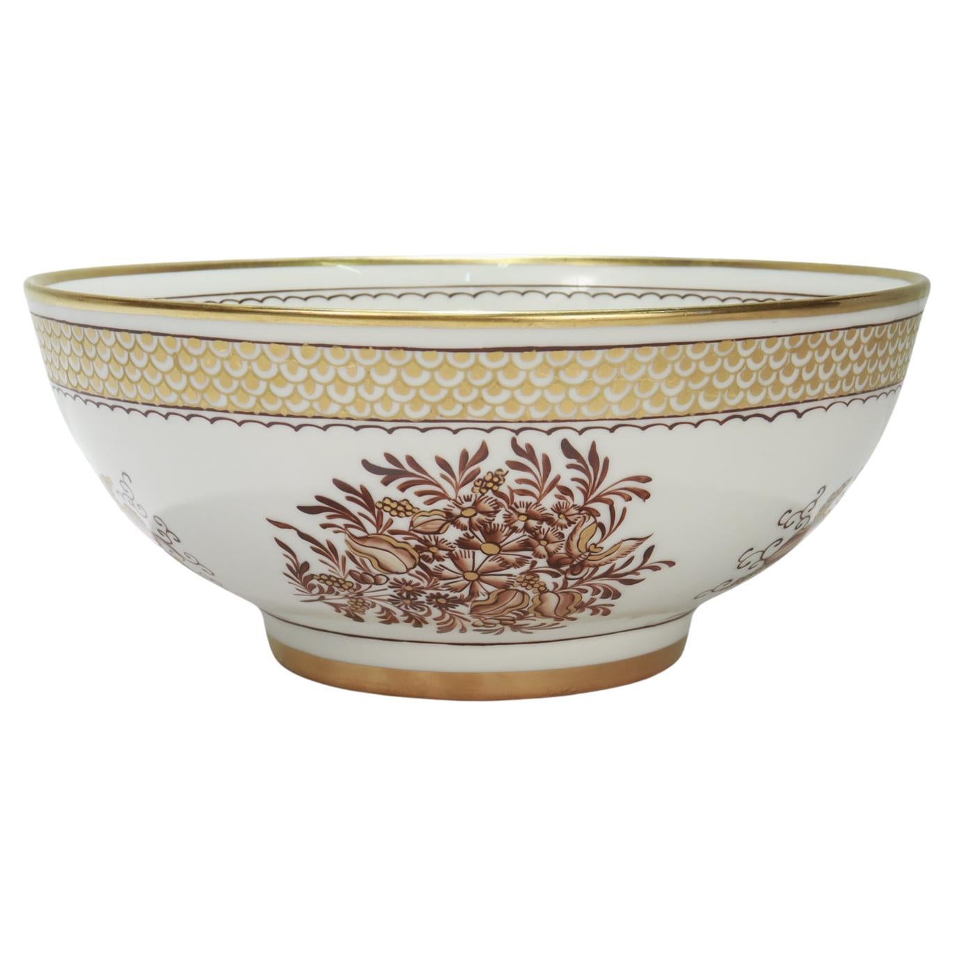 Bol à punch antique Samson en porcelaine française dorée de style exporté chinois Sepia