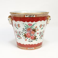 Antique Samson Porcelain Chinese Export Style Bianco Sopra Bianco Jardiniere