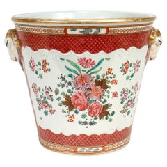 Antique Samson Porcelain Chinese Export Style Bianco Sopra Bianco Jardiniere