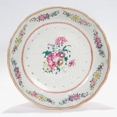 Antique Samson Porcelain Chinese Export Style Reticulated Fruit Bowl