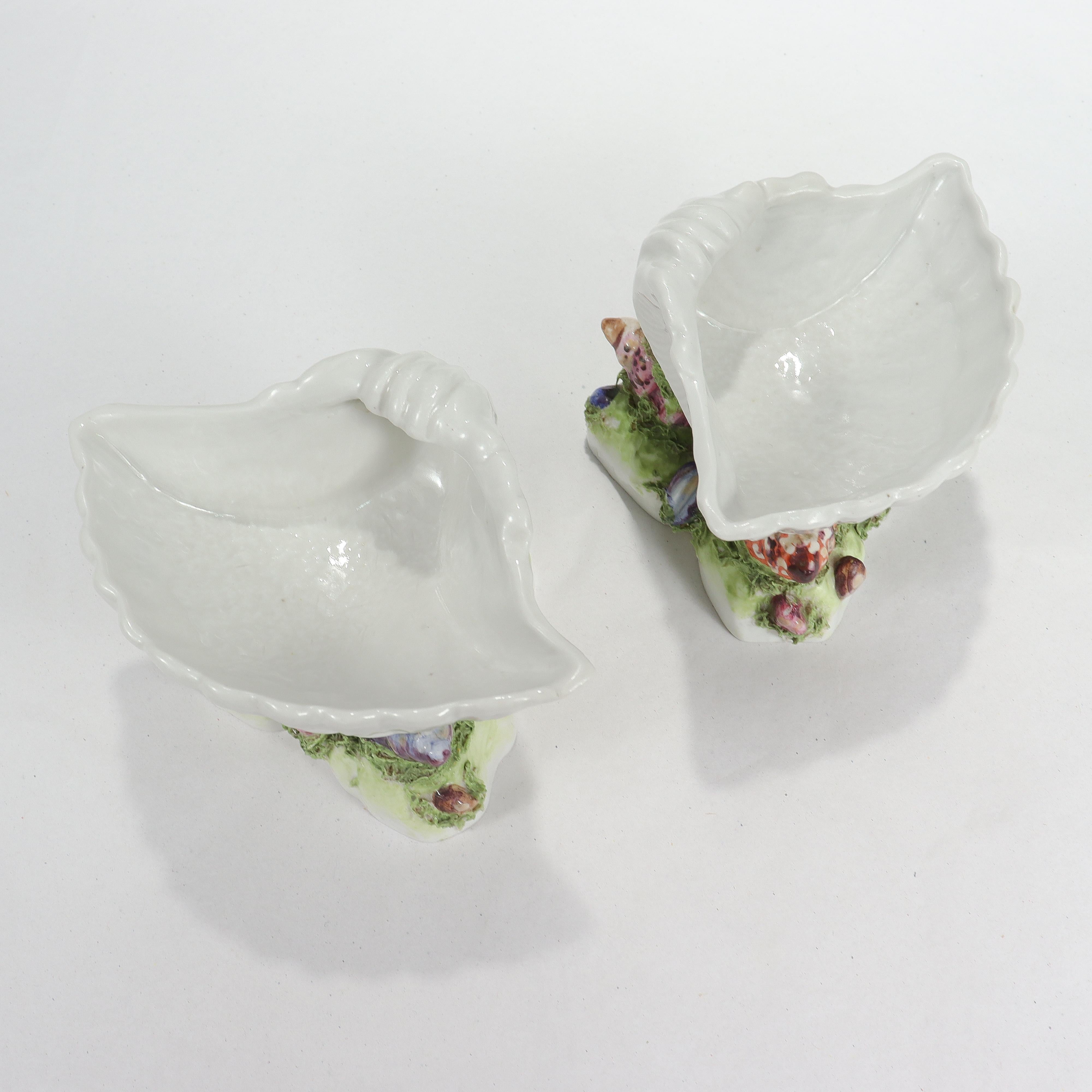 Antique Samson Worcester Style Porcelain Figural Seashell Sweetmeat Bowls/Dishes For Sale 3