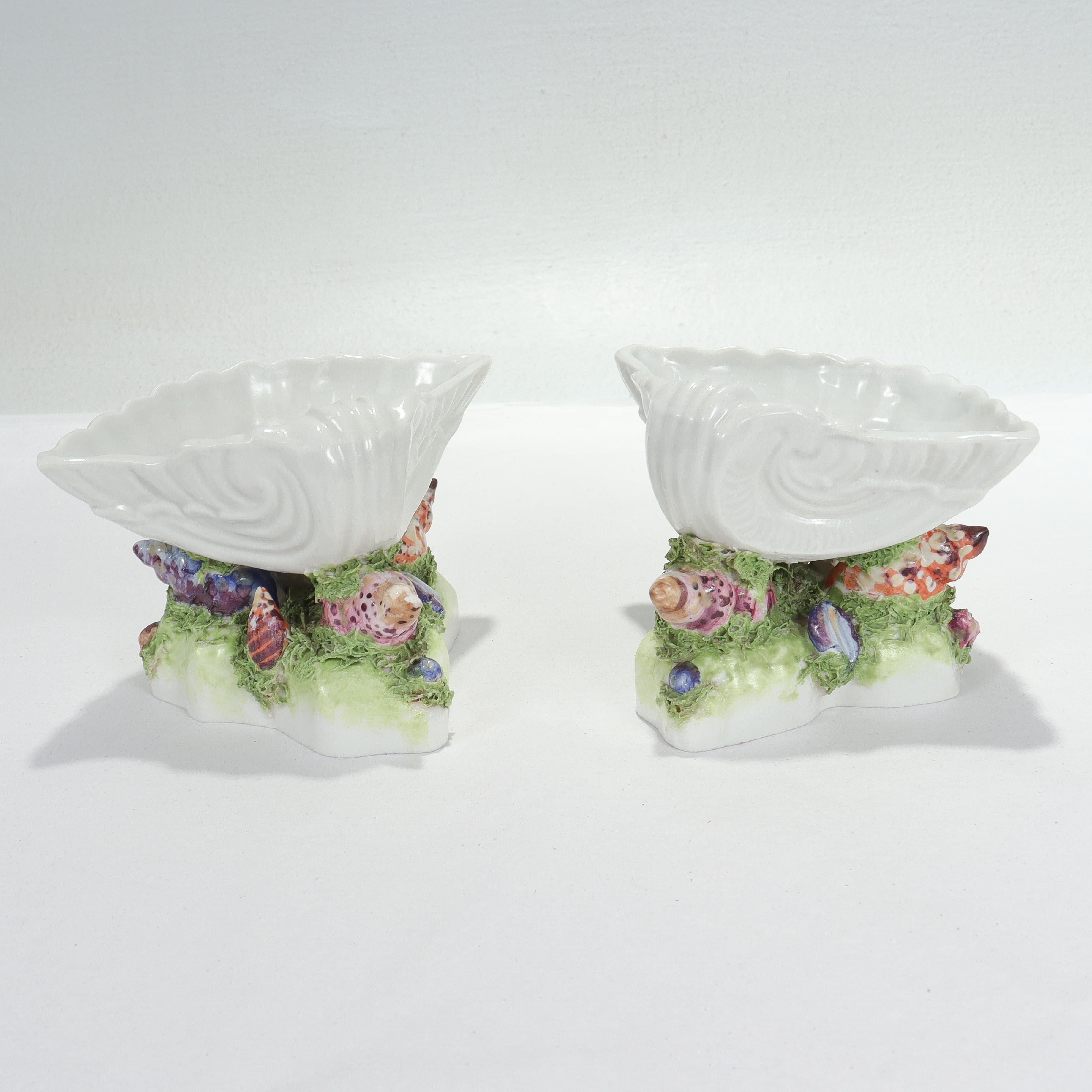 Antique Samson Worcester Style Porcelain Figural Seashell Sweetmeat Bowls/Dishes For Sale 1