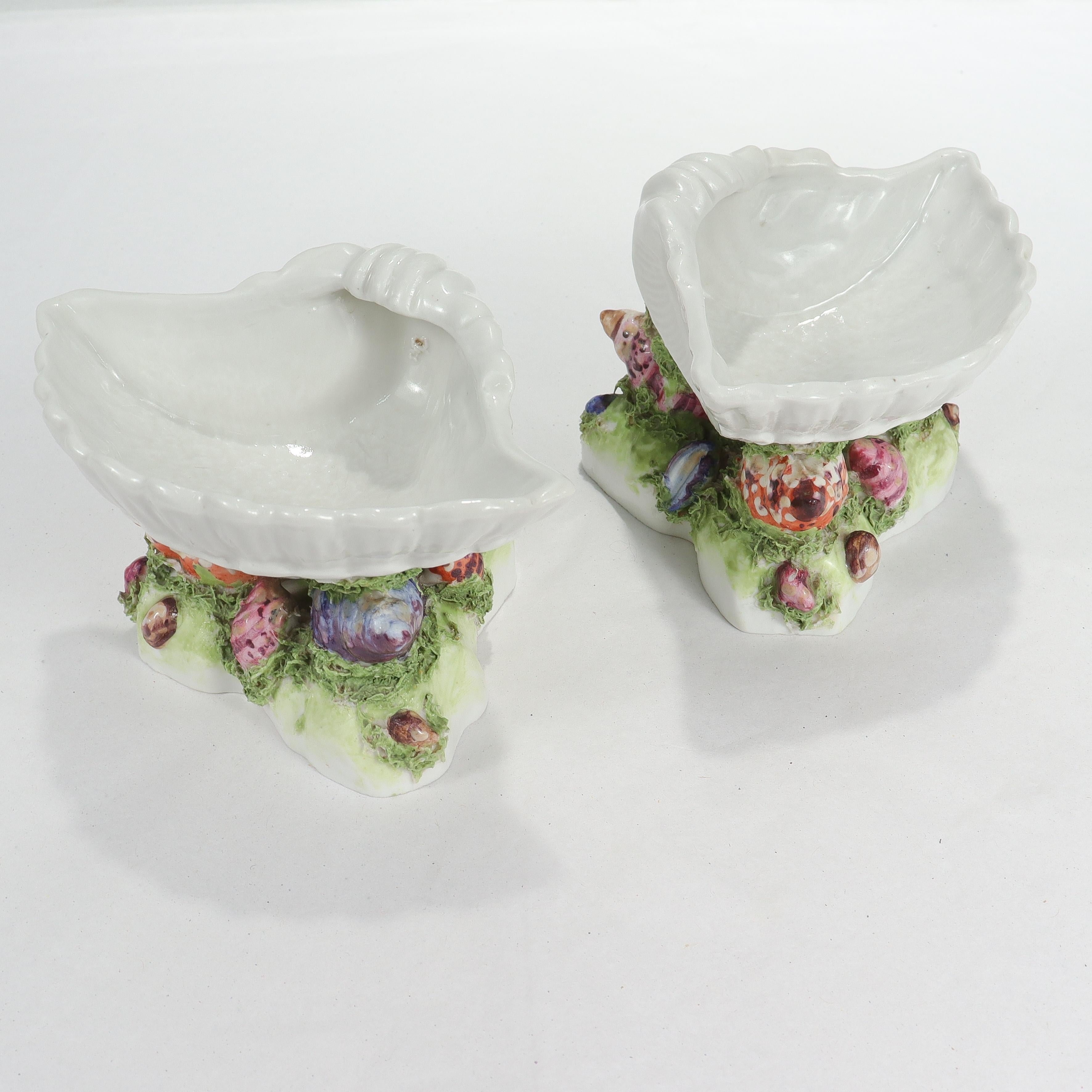 Antique Samson Worcester Style Porcelain Figural Seashell Sweetmeat Bowls/Dishes For Sale 2