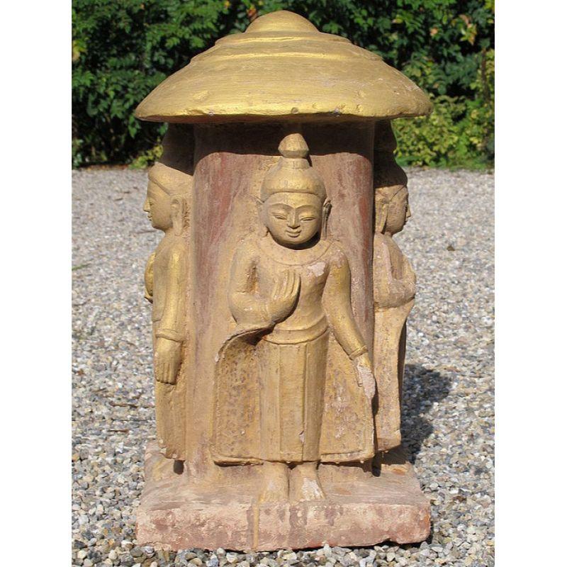 Burmese Antique Sandstone Buddha from Burma For Sale