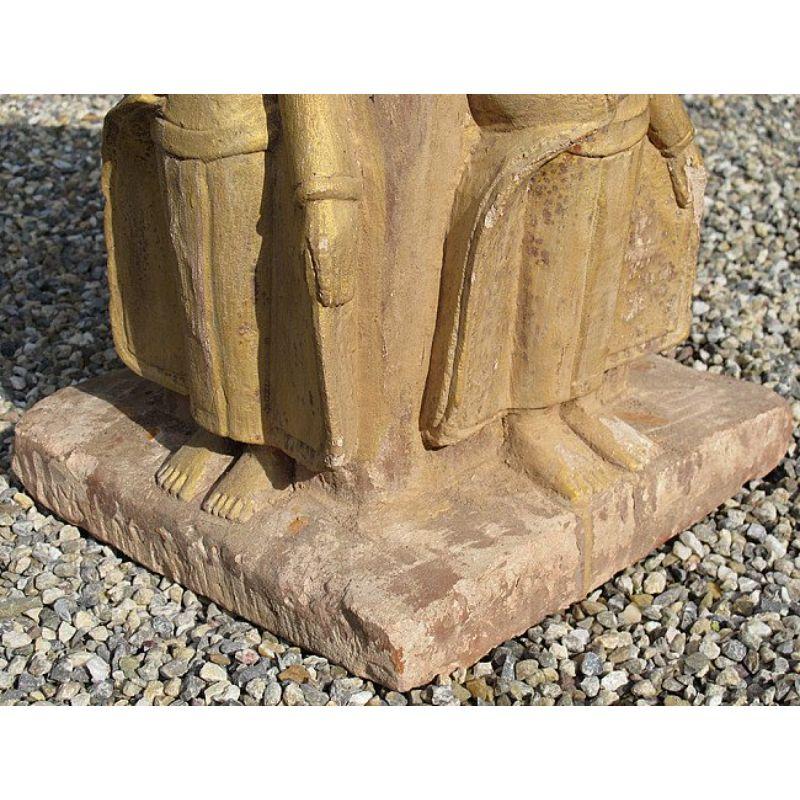 Antique Sandstone Buddha from Burma For Sale 2
