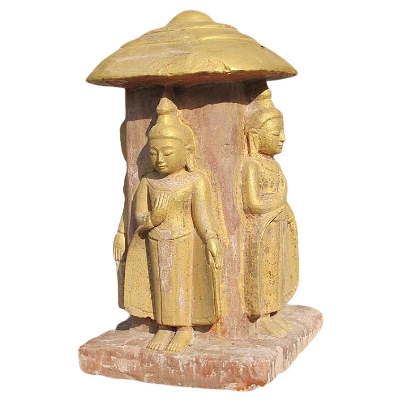 Antique Sandstone Buddha from Burma For Sale