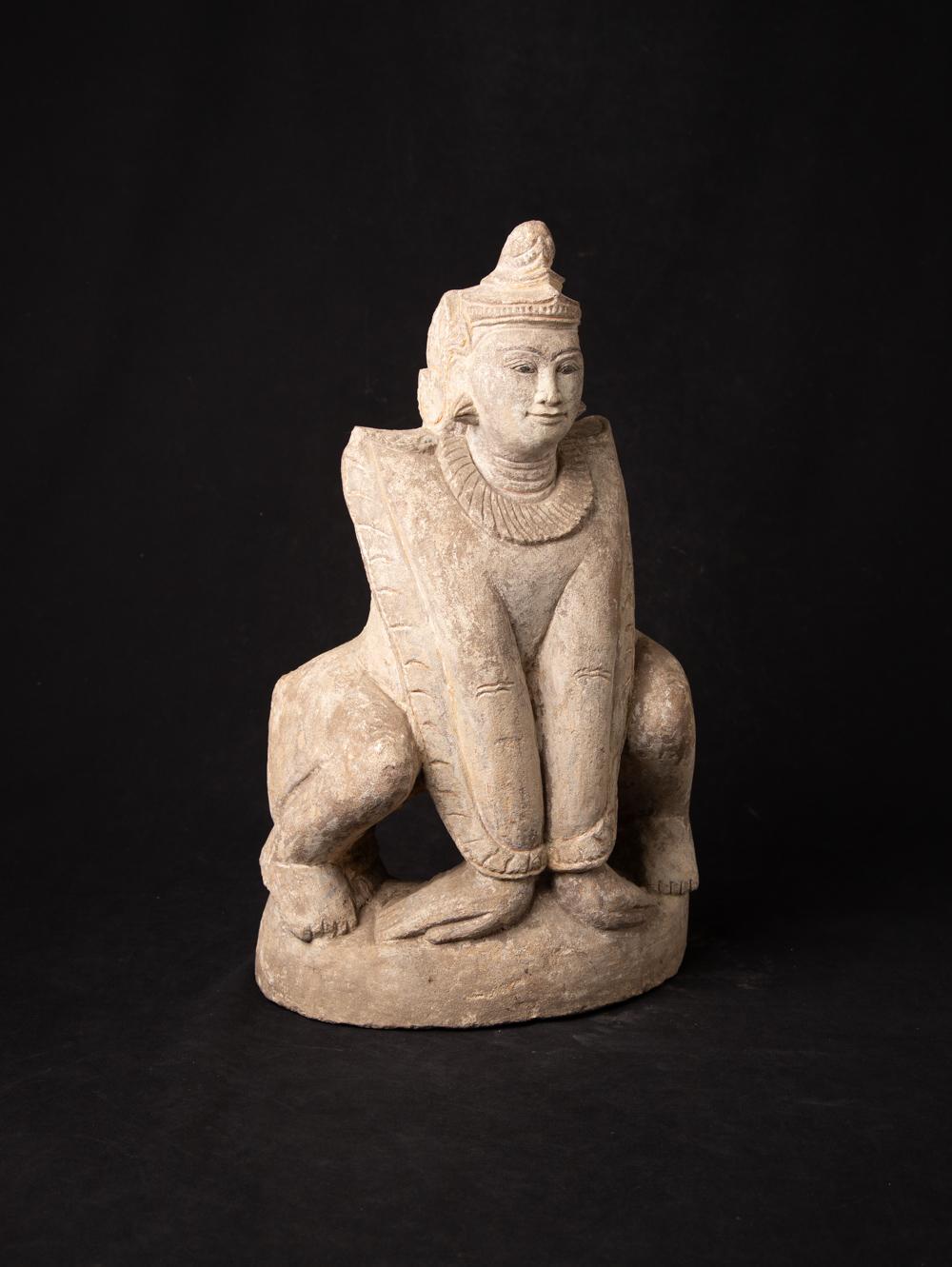 Antike burmesische Nat-Statue aus Sandstein aus Burma – Originalbuddhas im Angebot 3