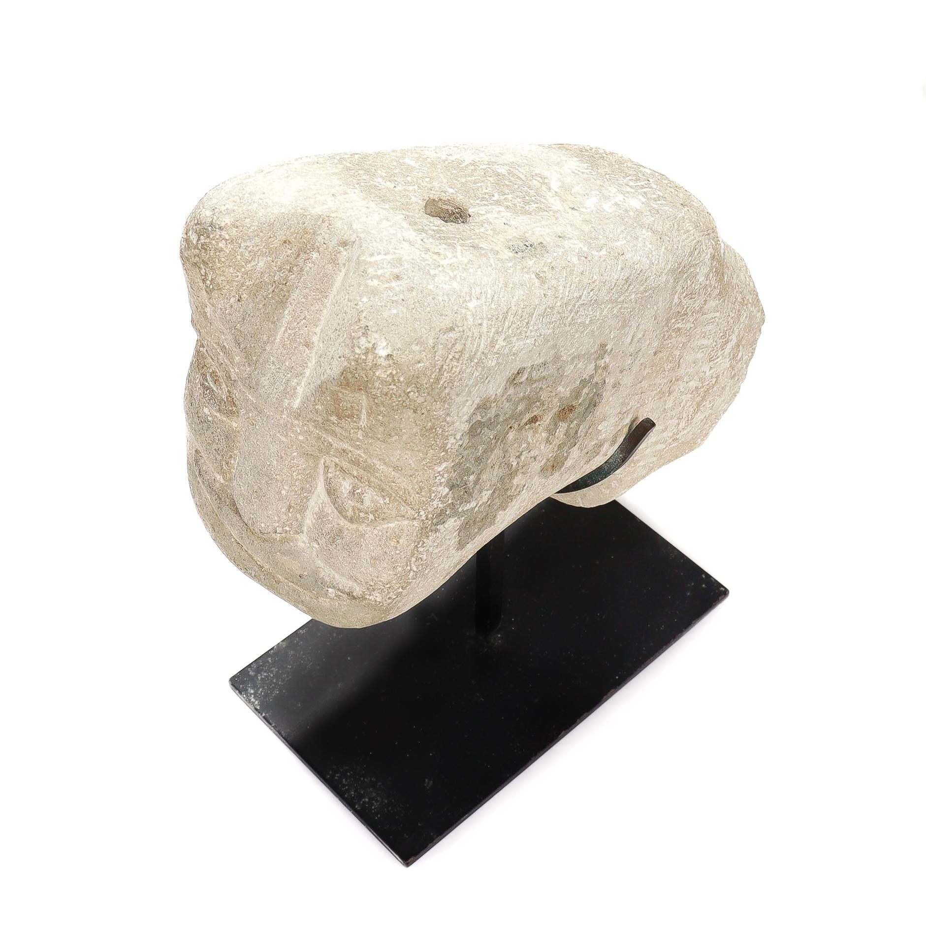 Antique Sandstone Cat Fountainhead or Capital Architectural Fragment For Sale 3