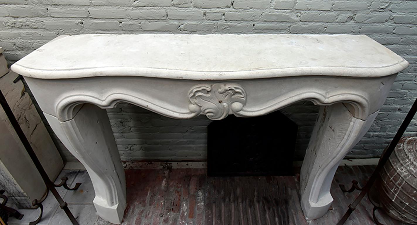 French Antique Finish Sandstone Fireplace Mantel For Sale