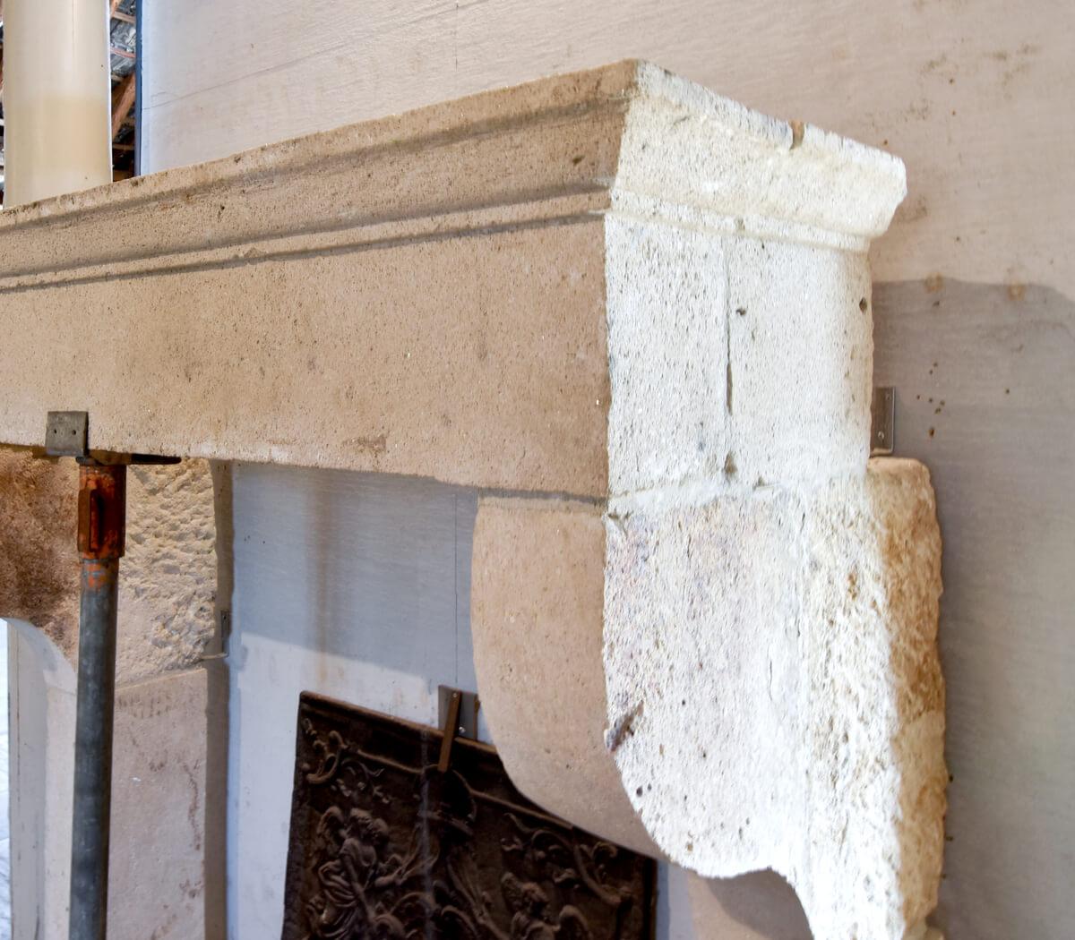 Sandstone Antique sandstone fireplace mantel 19th Century For Sale