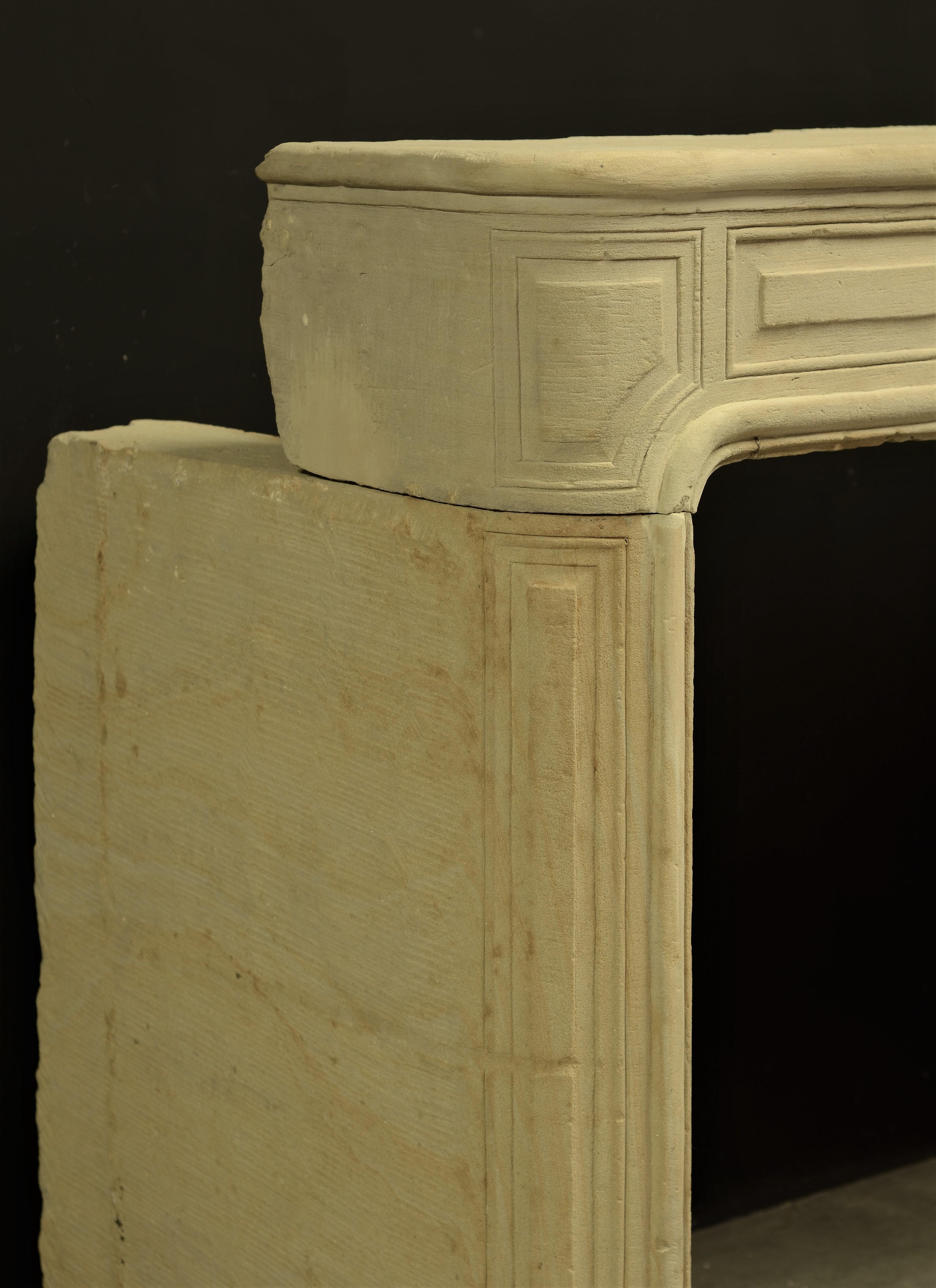 Antique Sandstone Louis XVI Fireplace Mantel For Sale 7