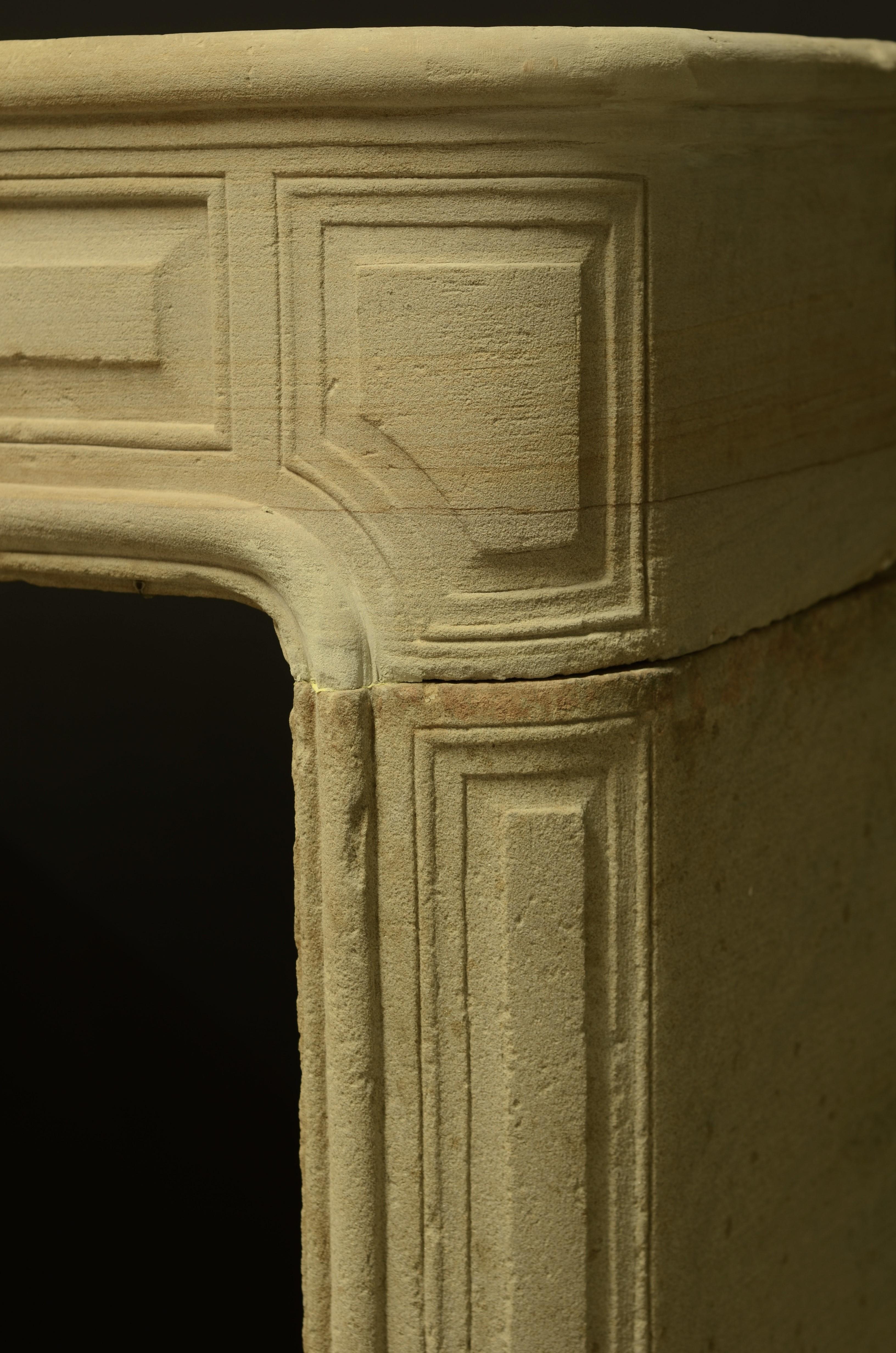 Antique Sandstone Louis XVI Fireplace Mantel For Sale 9